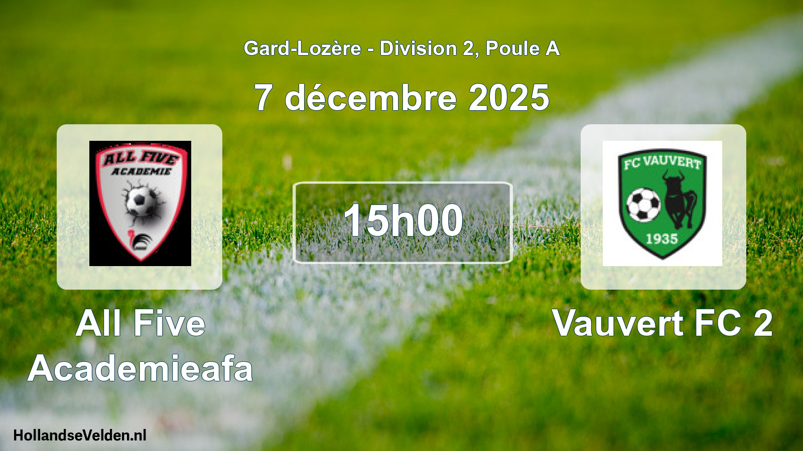Scheduled Match: All Five Academieafa - Vauvert FC 2 (7 December 2025)