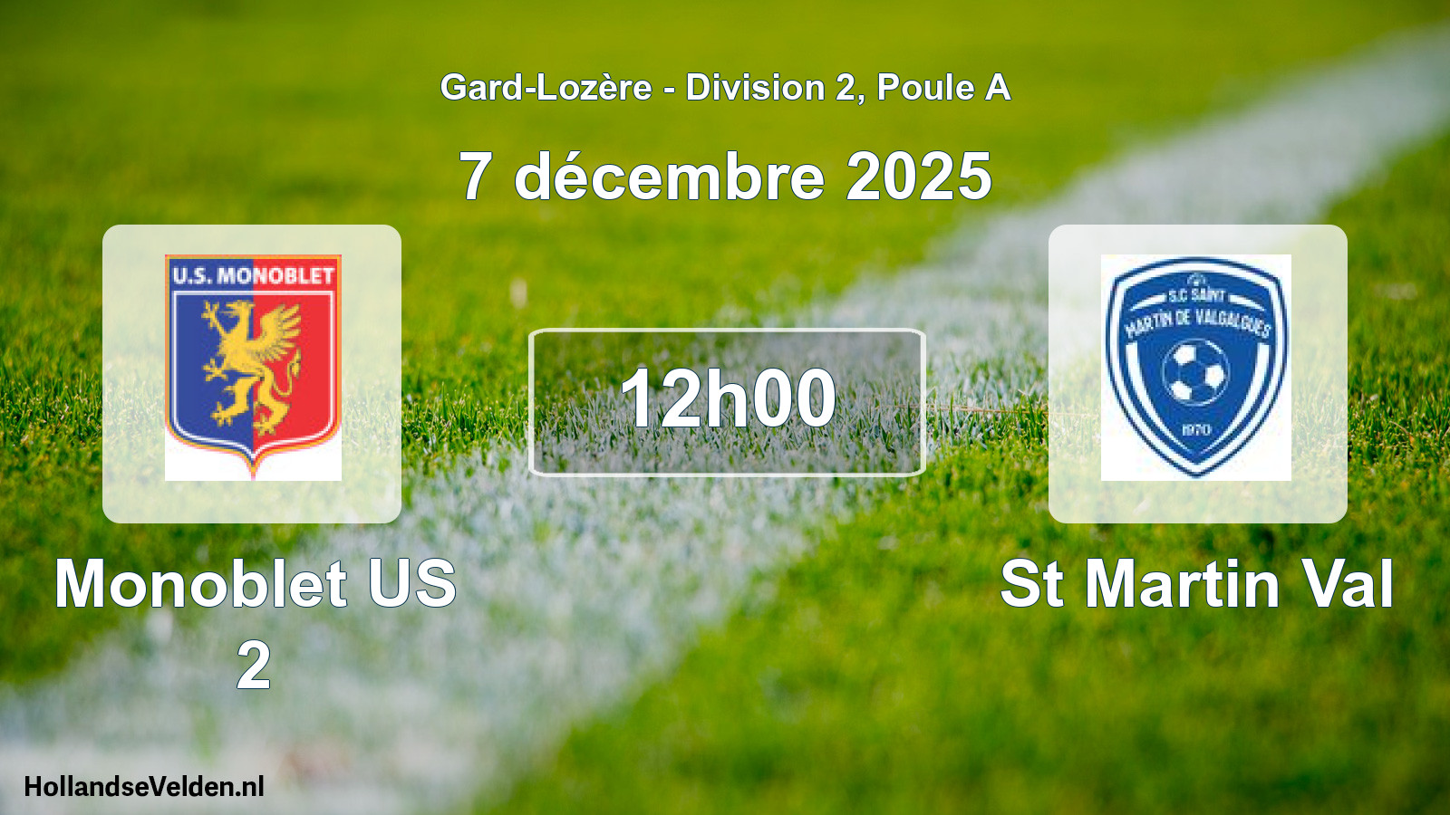 Scheduled Match: Monoblet US 2 - St Martin Val (7 December 2025)