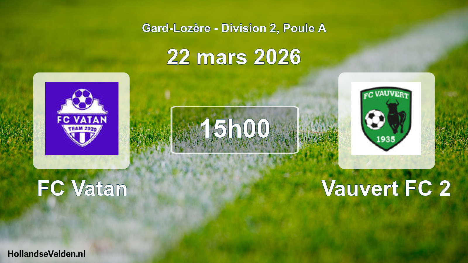 Geplande wedstrijd: FC Vatan - Vauvert FC 2 (22 maart 2026)