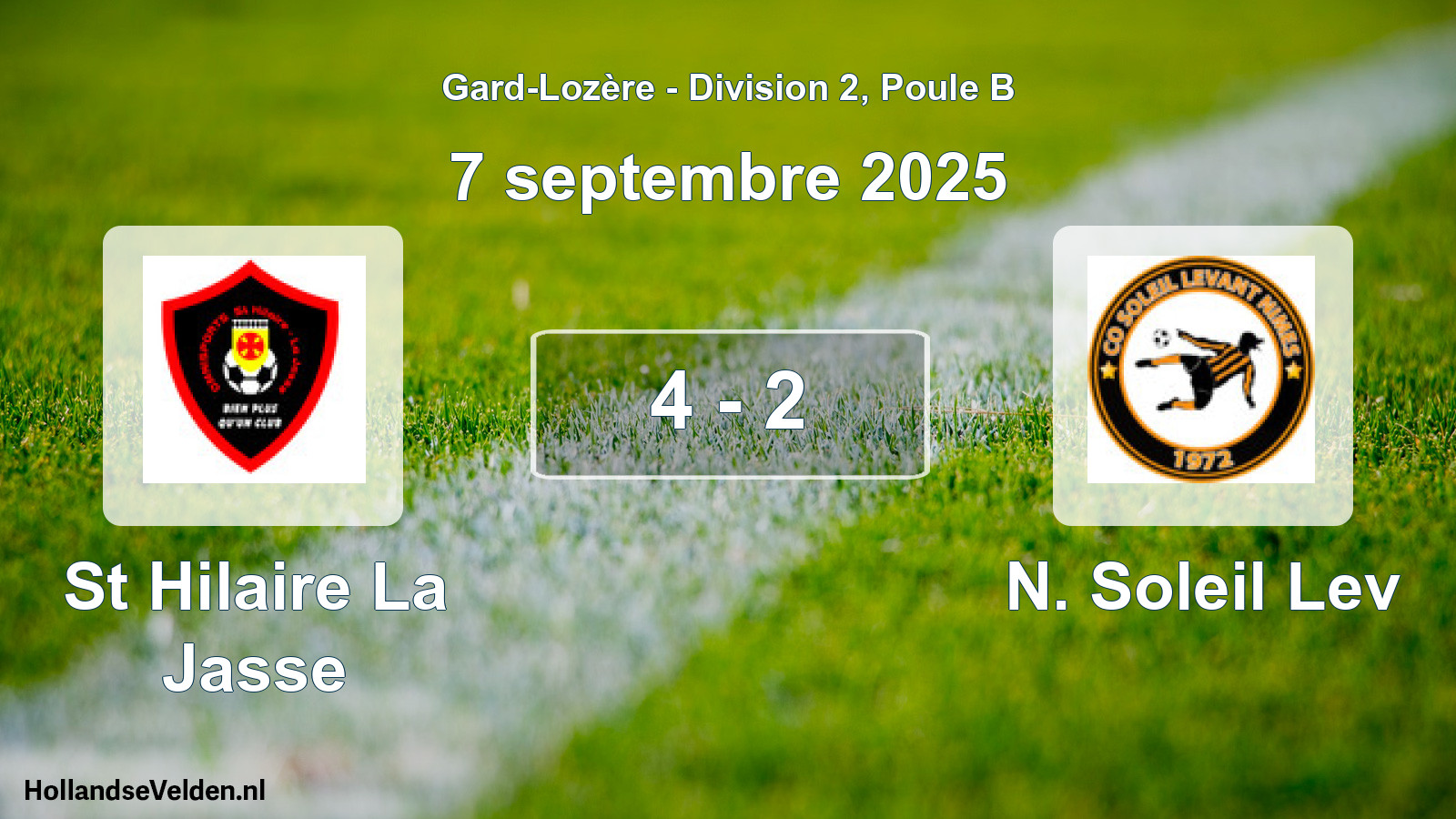 Gespeelde wedstrijd: St Hilaire La Jasse - N. Soleil Lev 4 - 2 (7 september 2025)