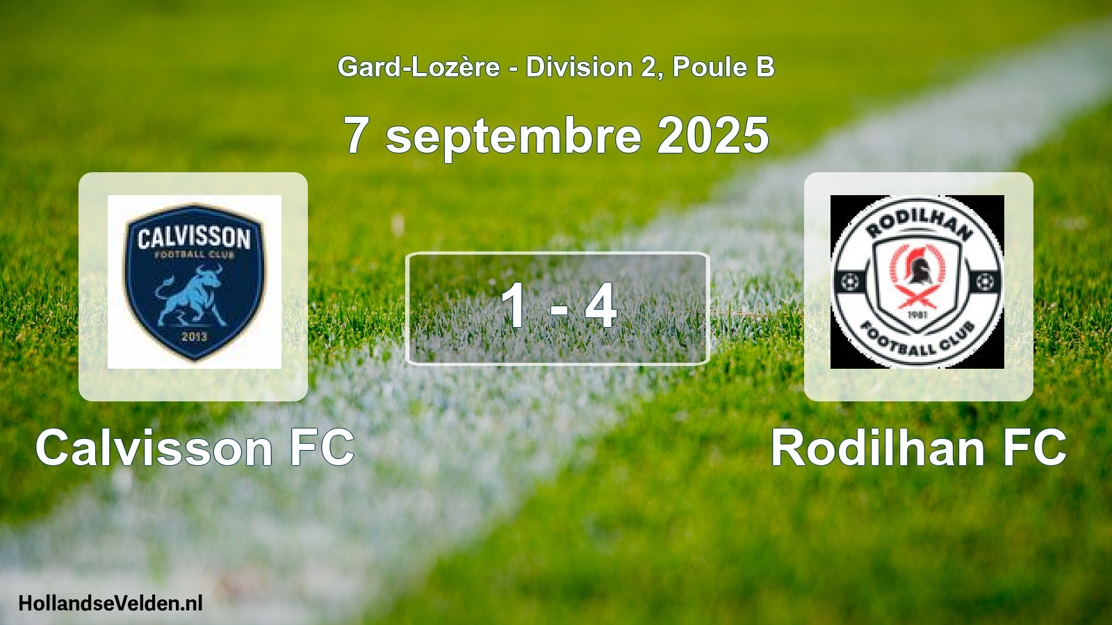Match joué: Calvisson FC - Rodilhan FC 1 - 4 (7 septembre 2025)
