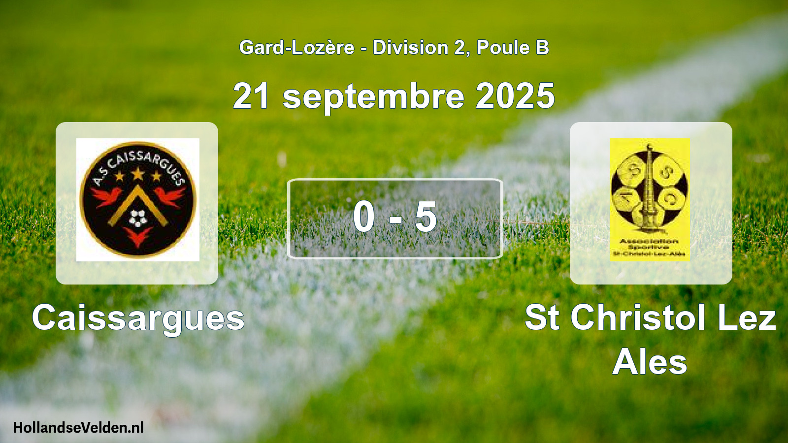 Total number of matches played: Caissargues - St Christol Lez Ales 0 - 5 (21 September 2025)