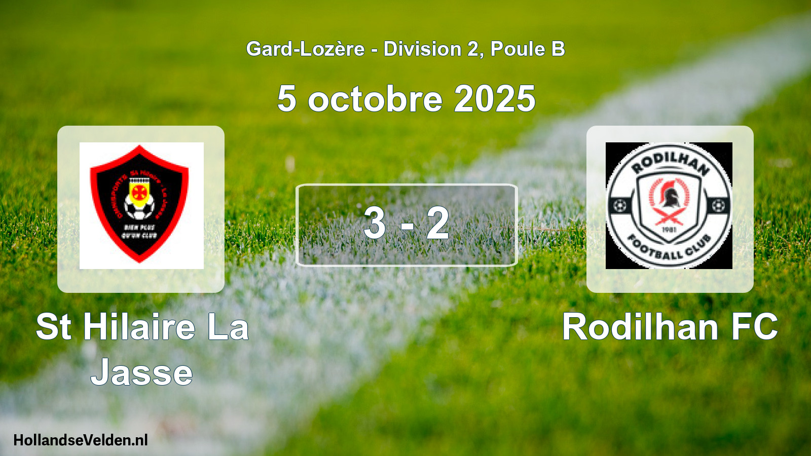 Match joué: St Hilaire La Jasse - Rodilhan FC 3 - 2 (5 octobre 2025)