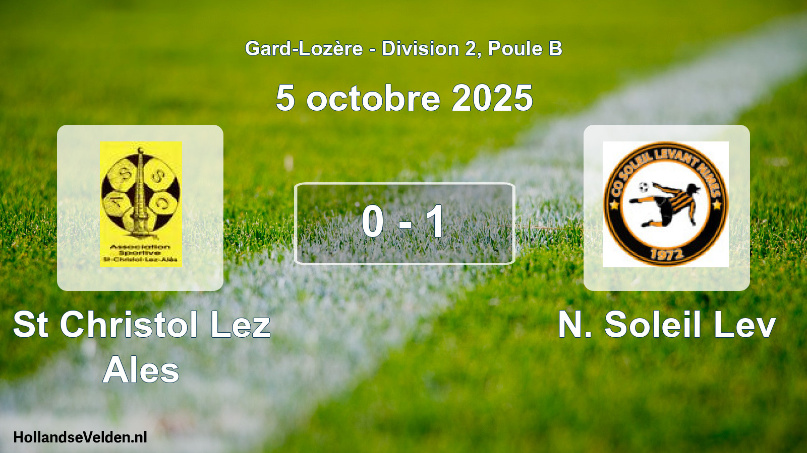 Match joué: St Christol Lez Ales - N. Soleil Lev 0 - 1 (5 octobre 2025)