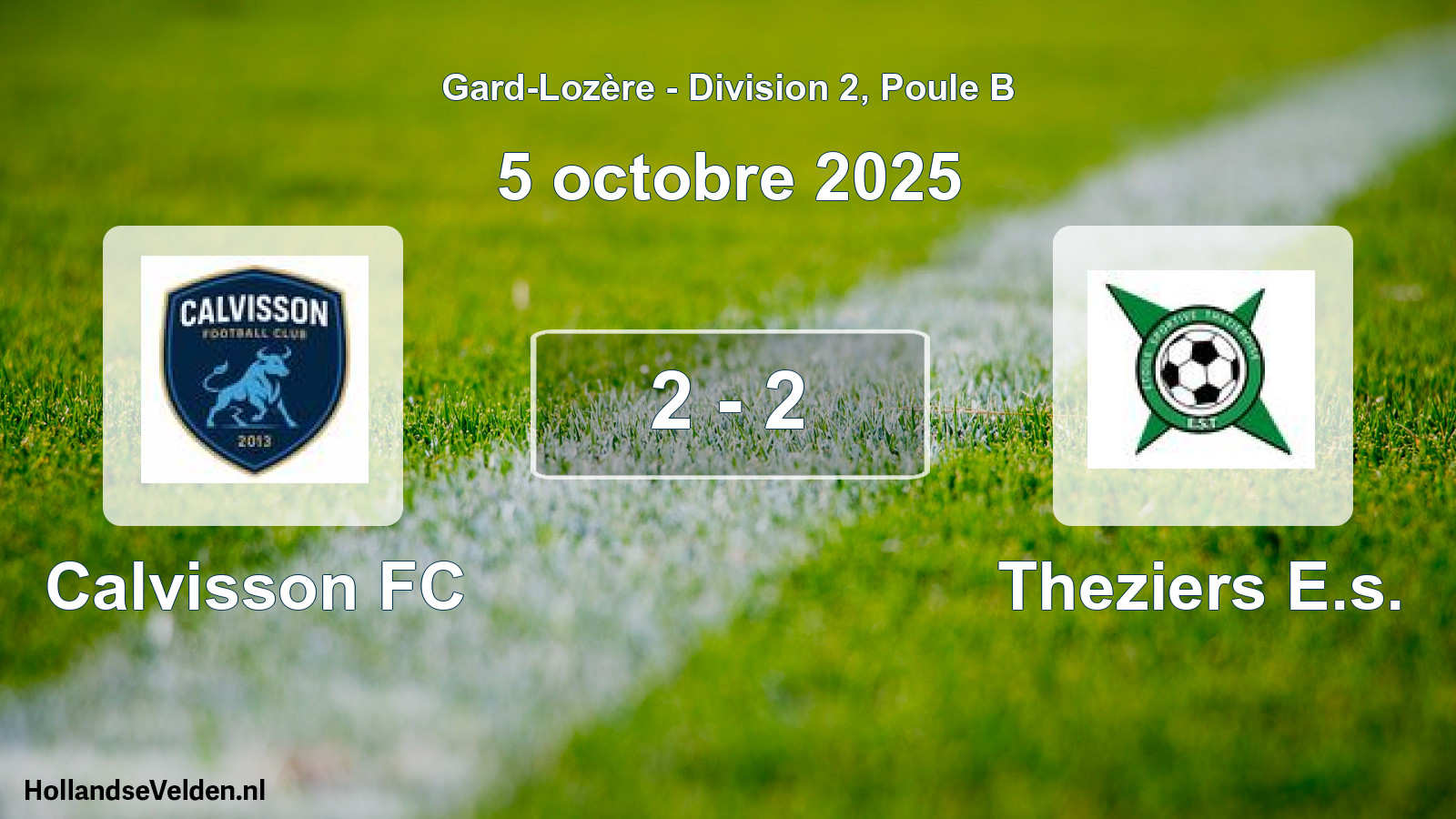 Match joué: Calvisson FC - Theziers E.s. 2 - 2 (5 octobre 2025)