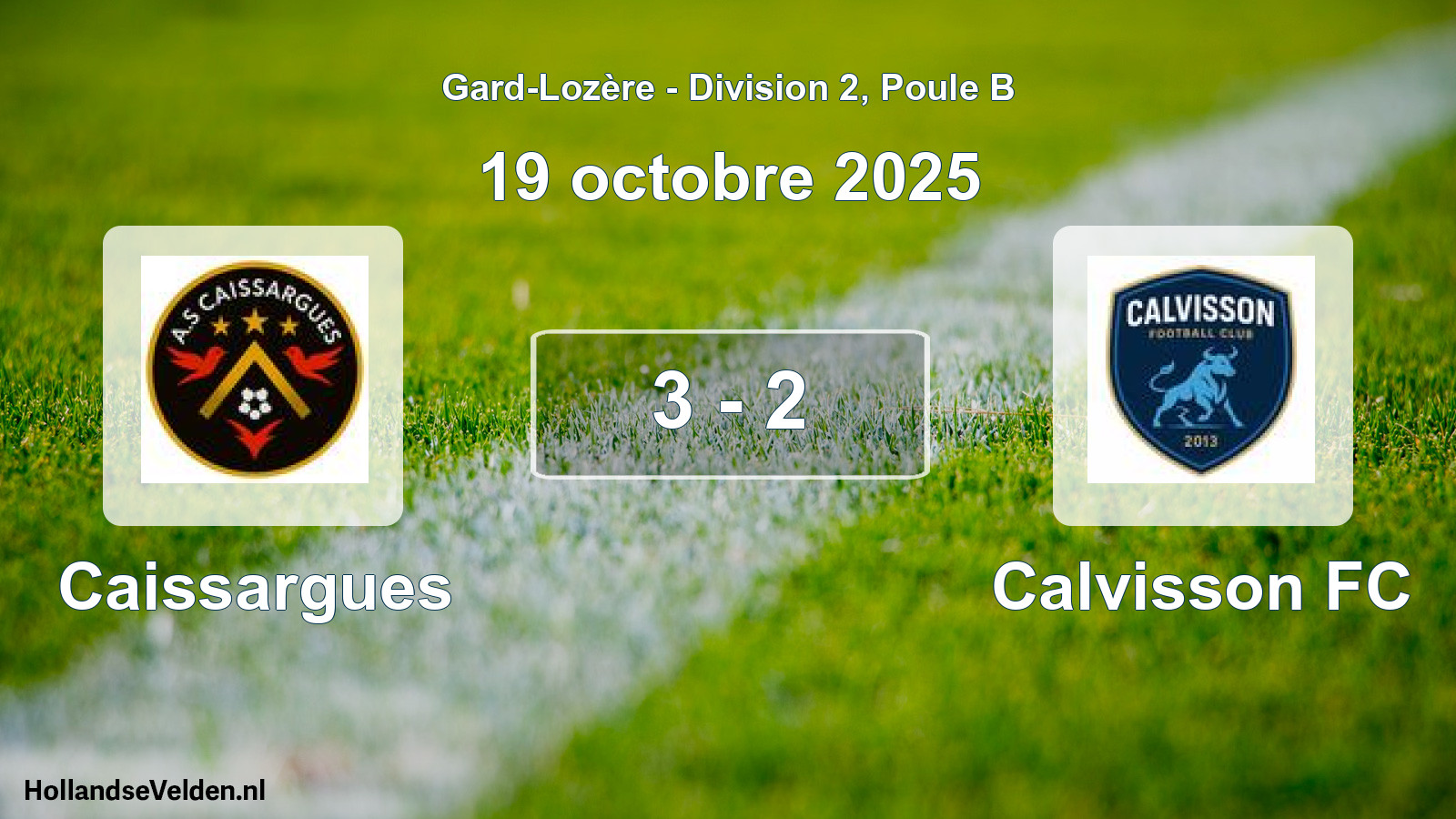 Total number of matches played: Caissargues - Calvisson FC 3 - 2 (19 October 2025)