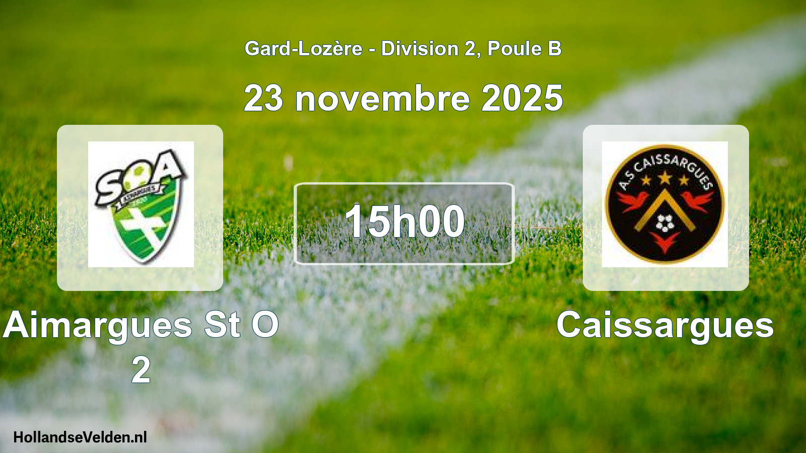 Match programmé: Aimargues St O 2 - Caissargues (23 novembre 2025)