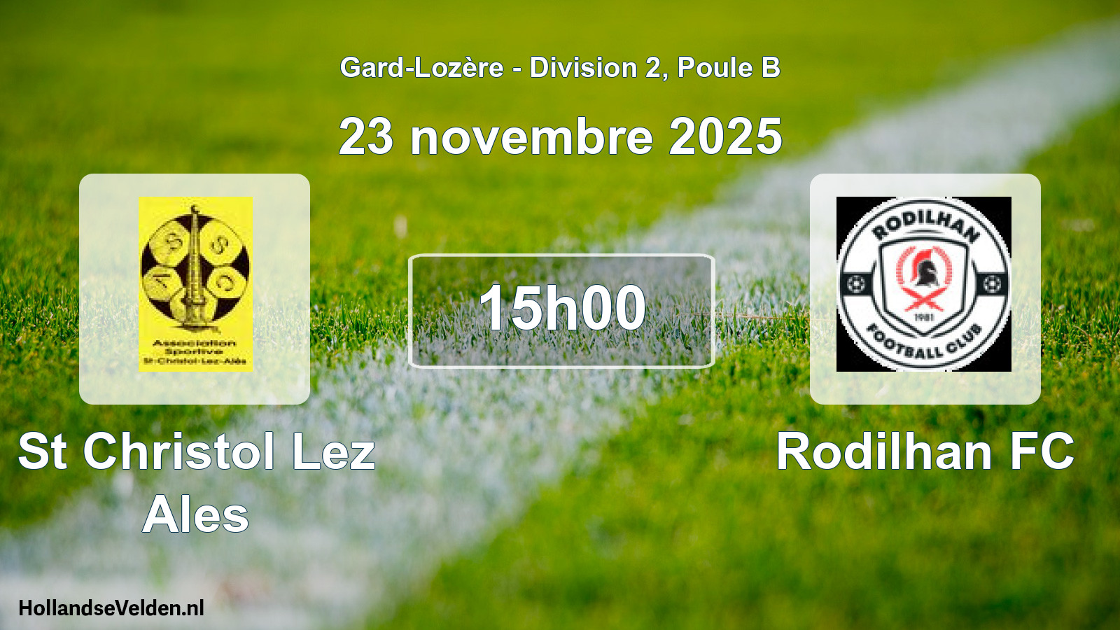 Match programmé: St Christol Lez Ales - Rodilhan FC (23 novembre 2025)