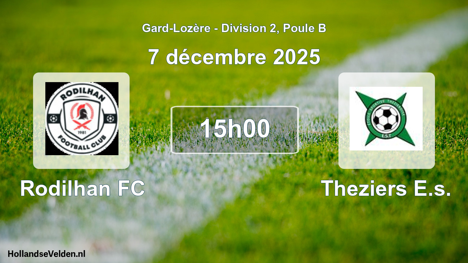 Match programmé: Rodilhan FC - Theziers E.s. (7 décembre 2025)
