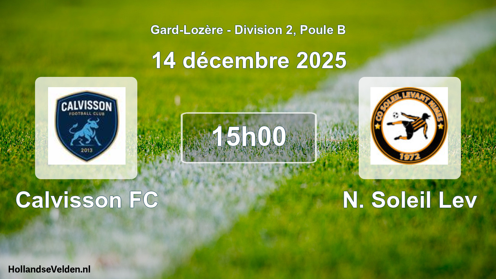 Match programmé: Calvisson FC - N. Soleil Lev (14 décembre 2025)
