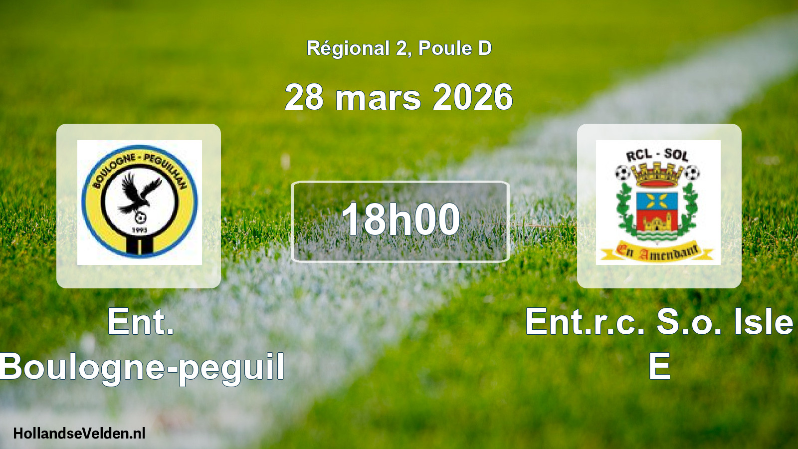 Scheduled Match: Ent. Boulogne-peguil - Ent.r.c. S.o. Isle E (28 March 2026)