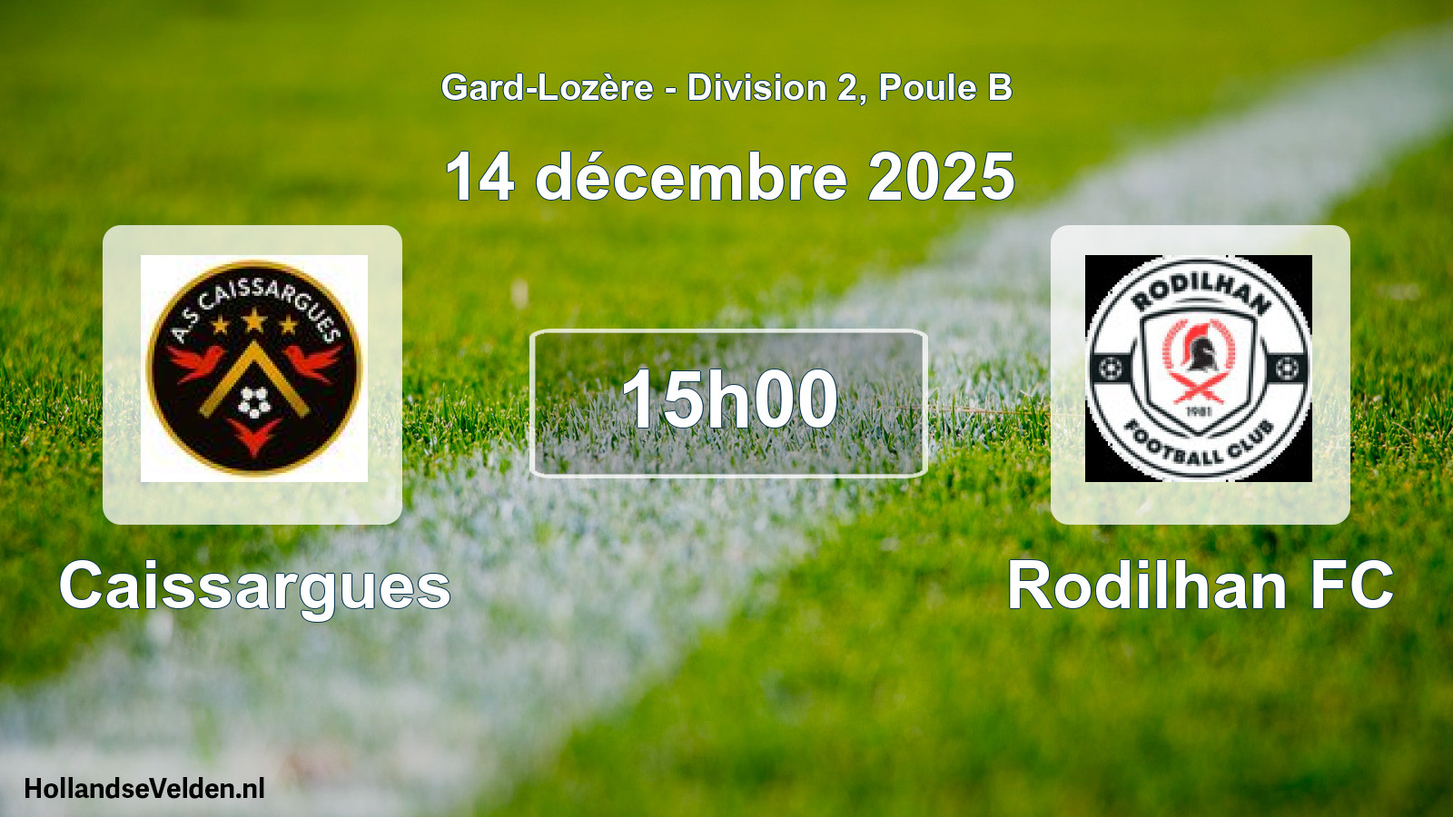 Geplande wedstrijd: Caissargues - Rodilhan FC (14 december 2025)
