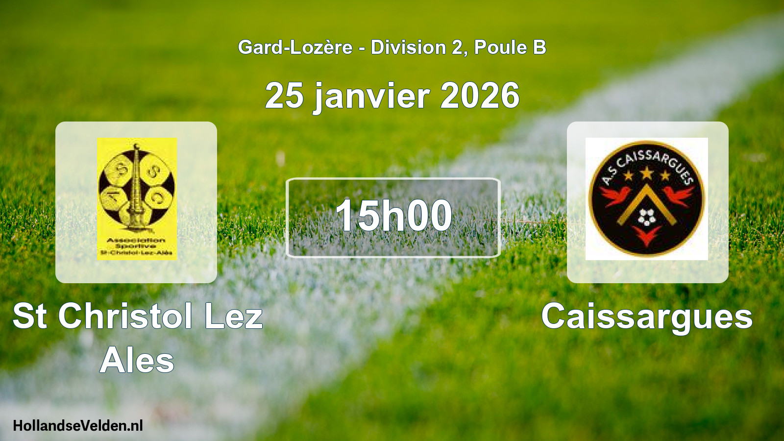 Scheduled Match: St Christol Lez Ales - Caissargues (25 January 2026)
