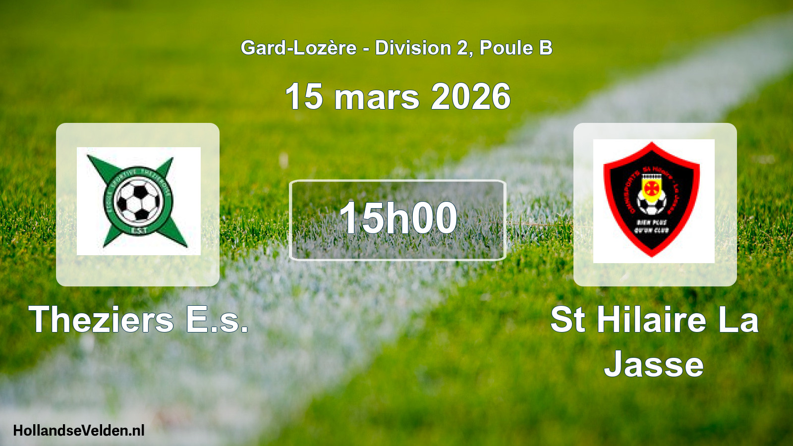Match programmé: Theziers E.s. - St Hilaire La Jasse (15 mars 2026)