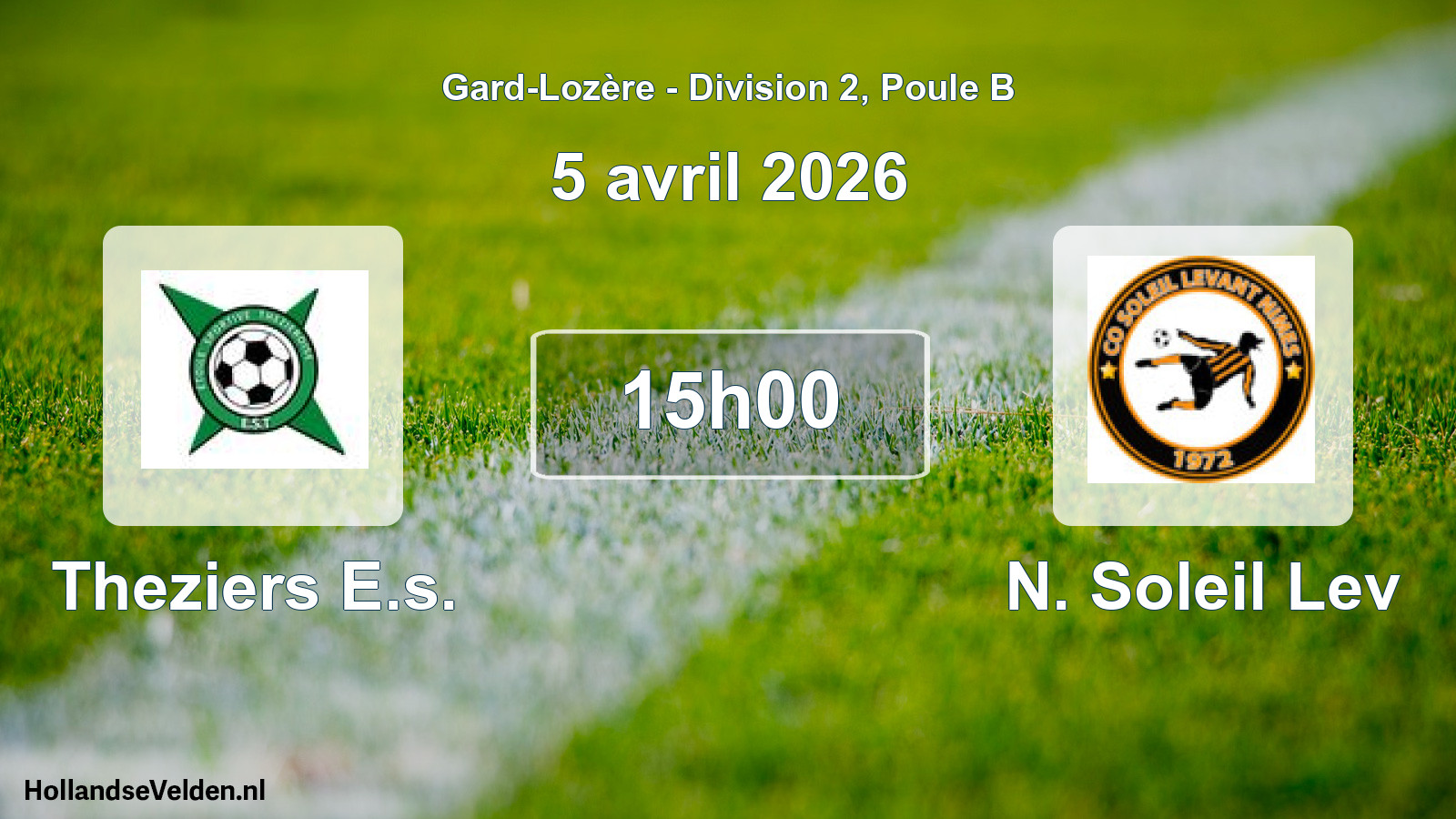 Match programmé: Theziers E.s. - N. Soleil Lev (5 avril 2026)