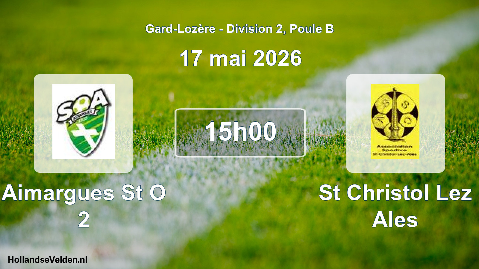Geplande wedstrijd: Aimargues St O 2 - St Christol Lez Ales (17 mei 2026)