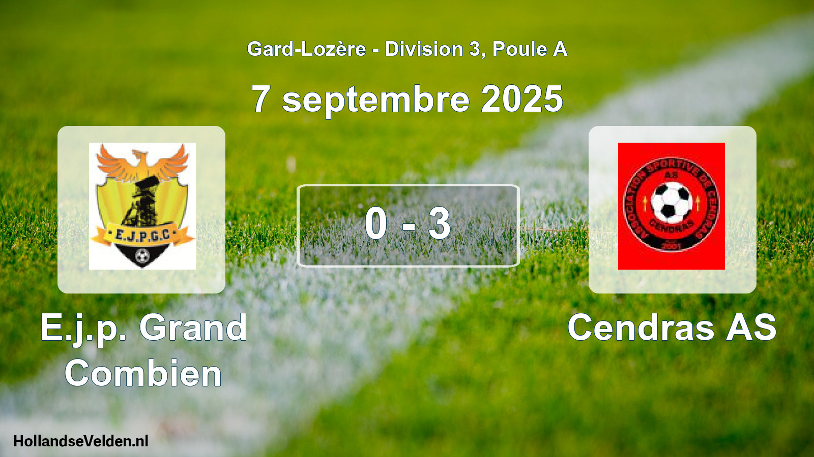 Total number of matches played: E.j.p. Grand Combien - Cendras AS 0 - 3 (7 September 2025)