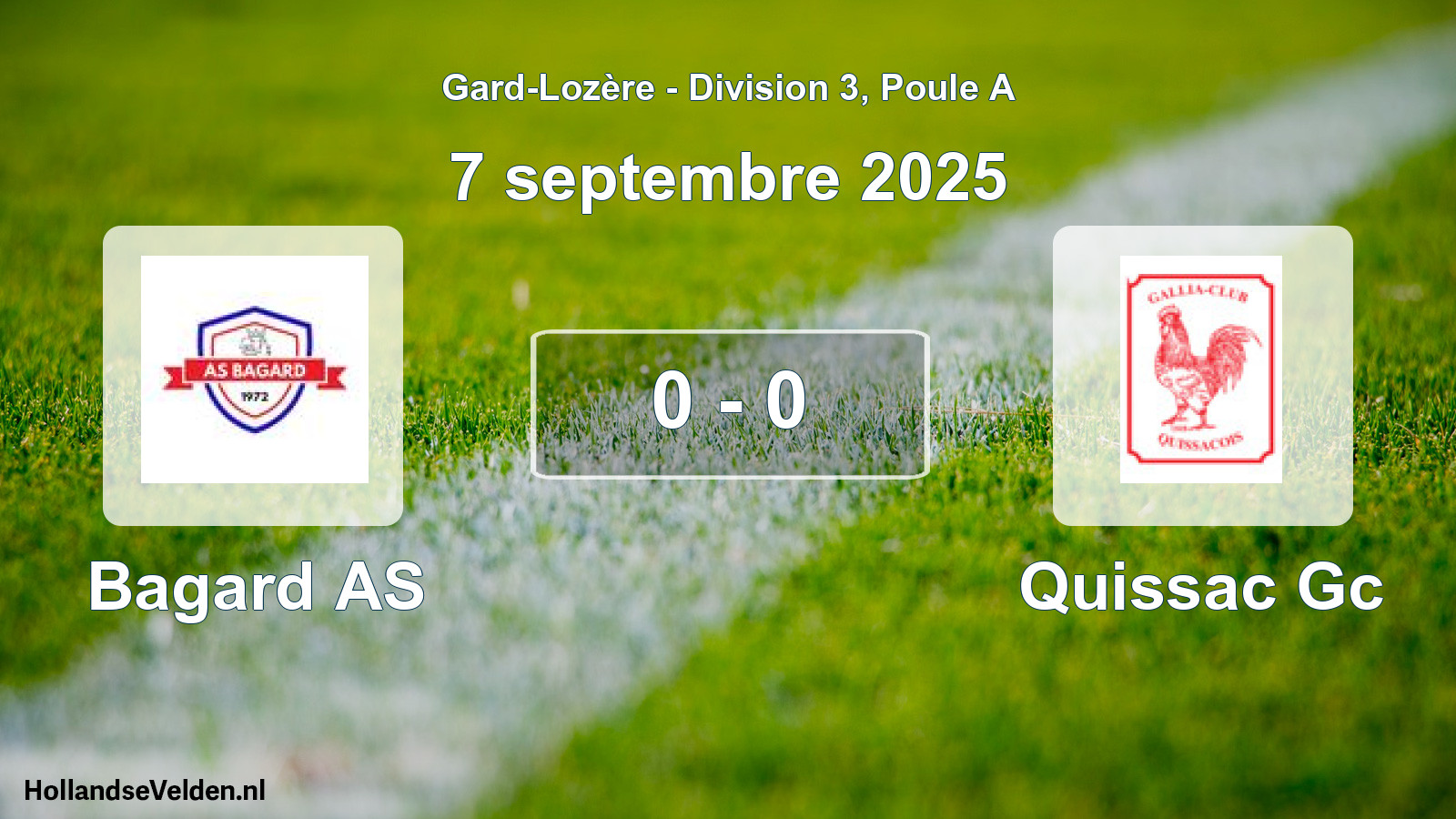 Total number of matches played: Bagard AS - Quissac Gc 0 - 0 (7 September 2025)