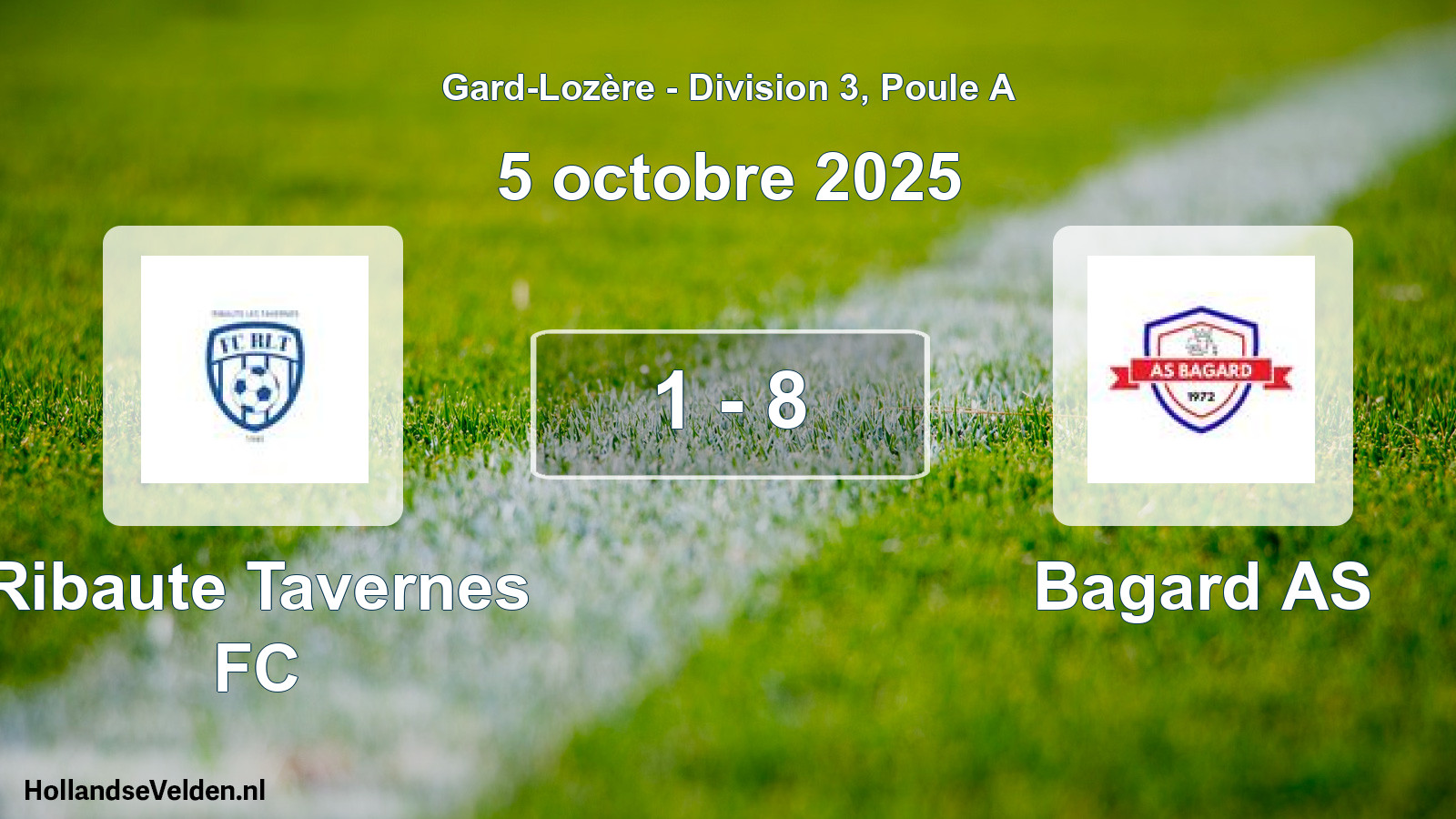 Gespeelde wedstrijd: Ribaute Tavernes FC - Bagard AS 1 - 8 (5 oktober 2025)