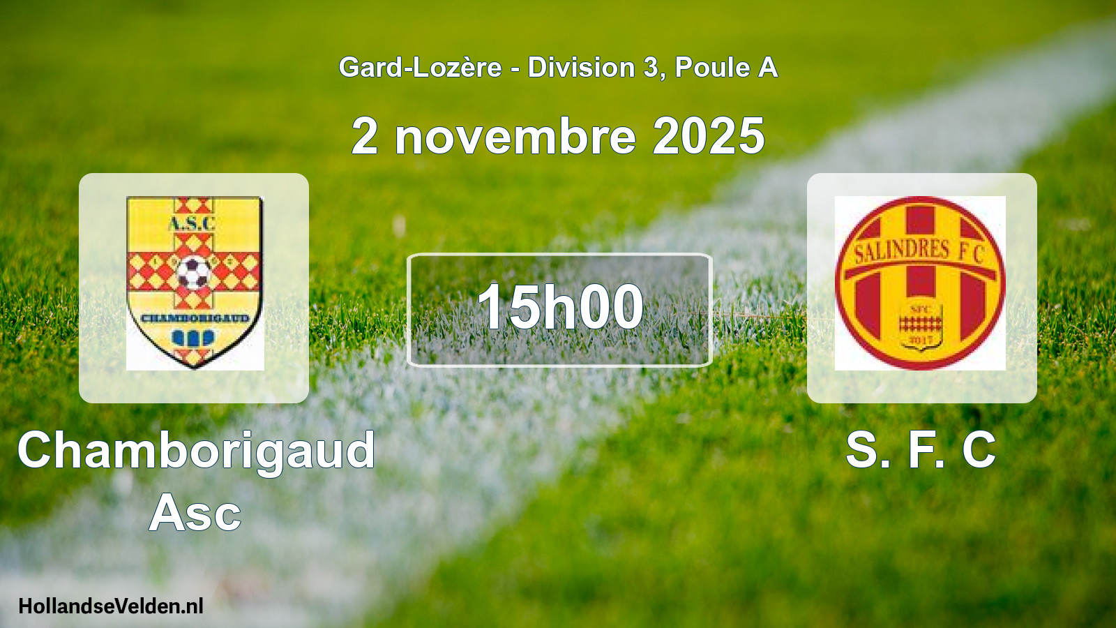 Match programmé: Chamborigaud Asc - S. F. C (2 novembre 2025)