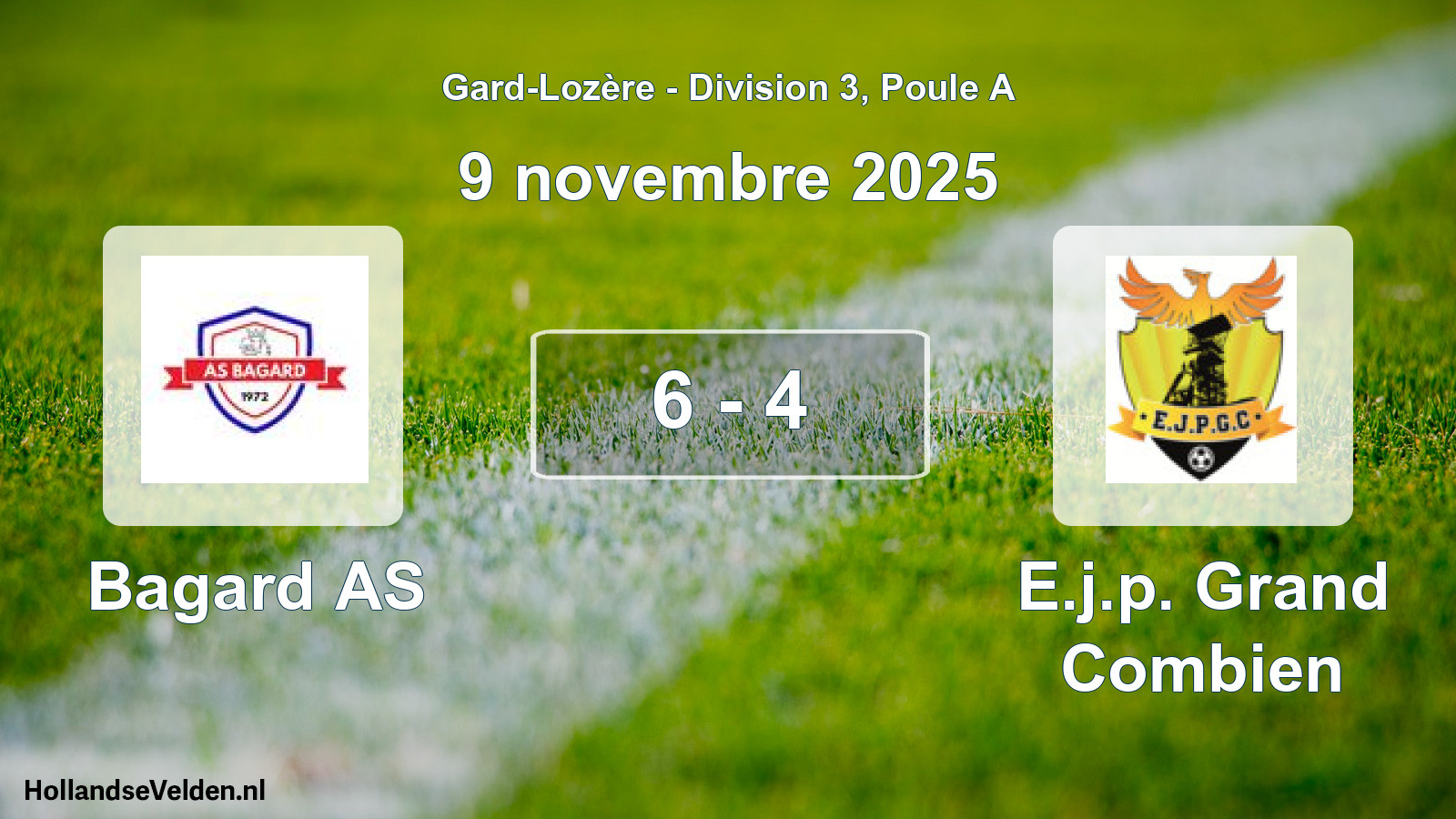 Match joué: Bagard AS - E.j.p. Grand Combien 6 - 4 (9 novembre 2025)