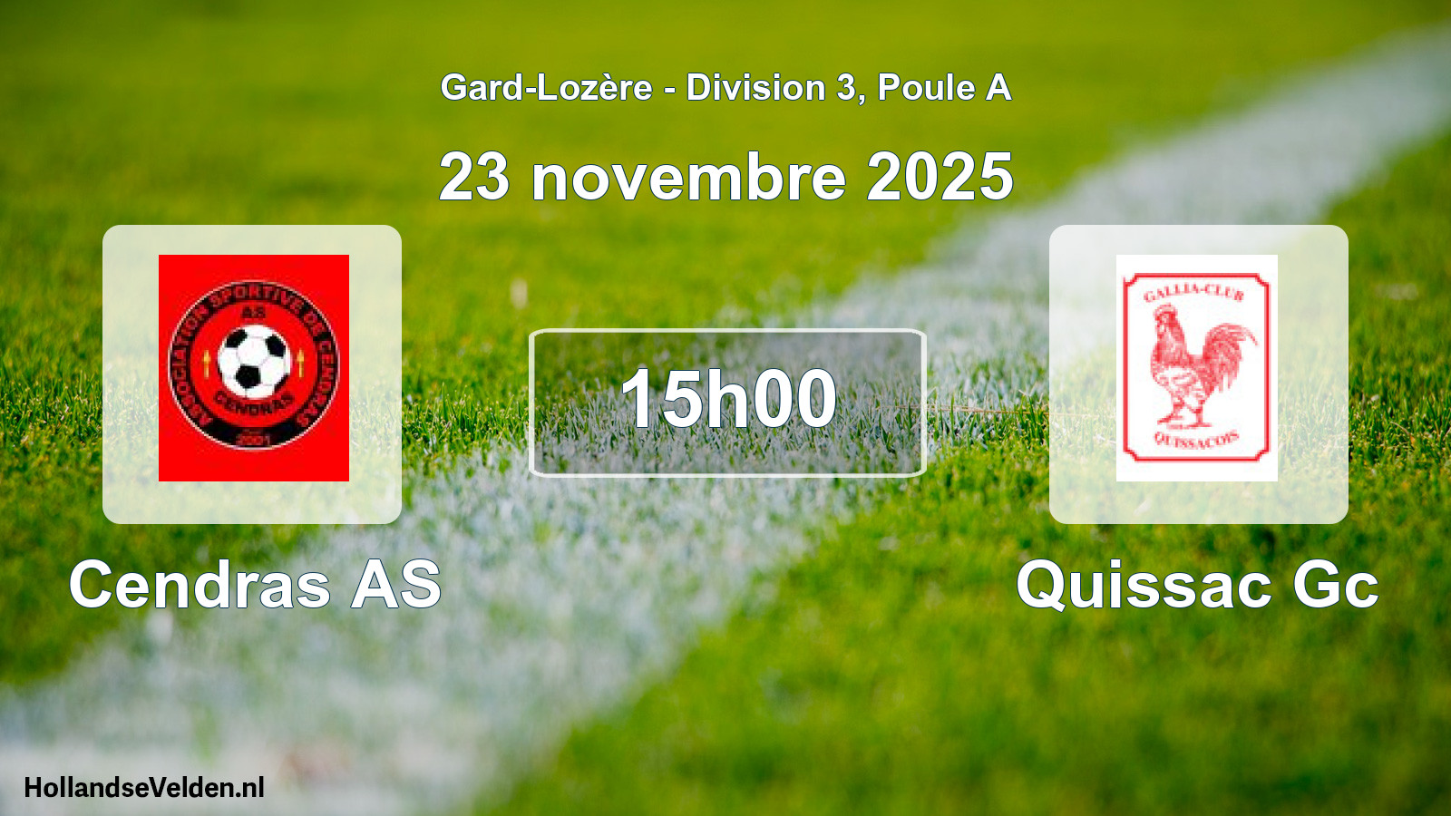 Scheduled Match: Cendras AS - Quissac Gc (23 November 2025)