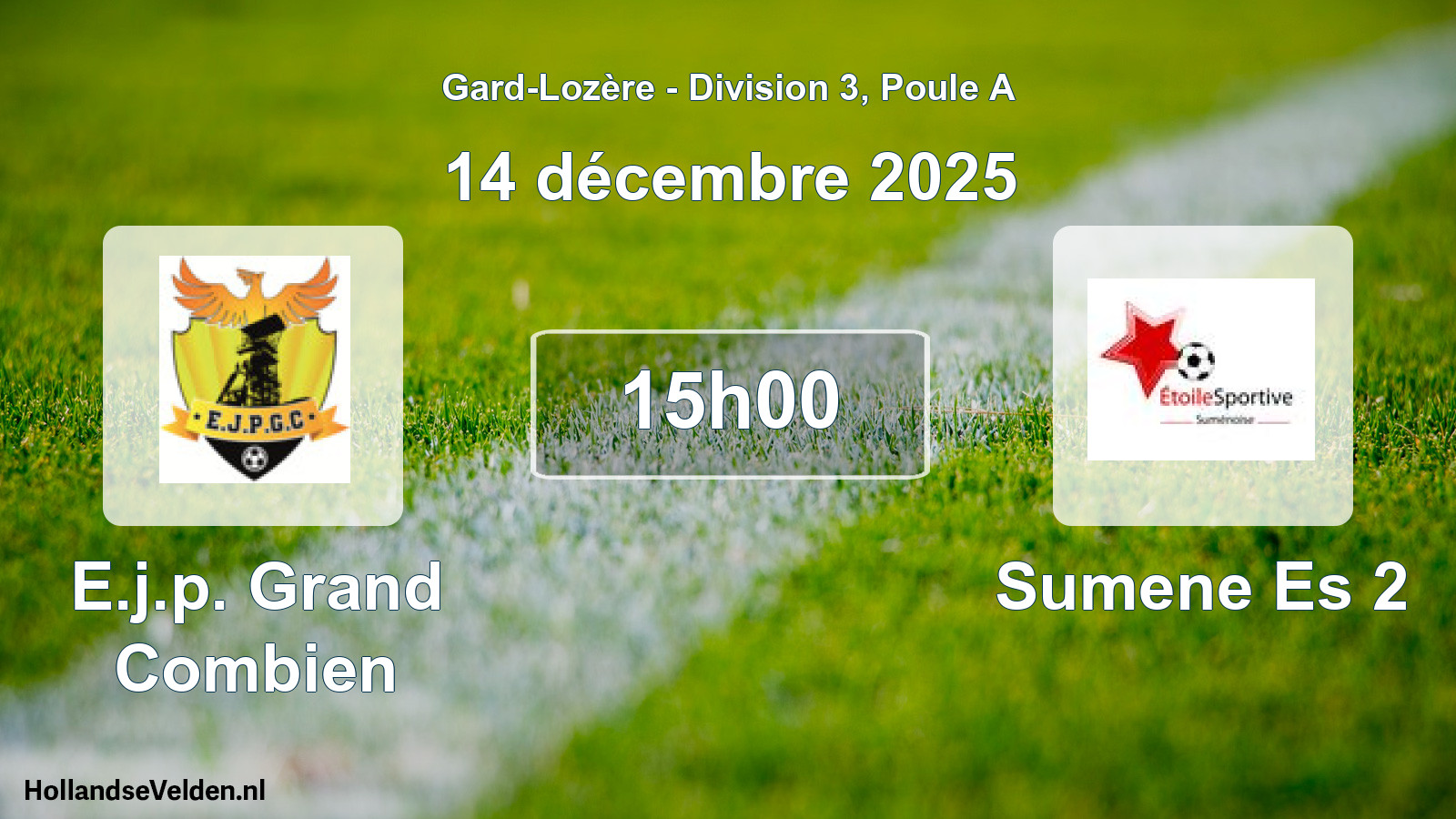 Match programmé: E.j.p. Grand Combien - Sumene Es 2 (14 décembre 2025)