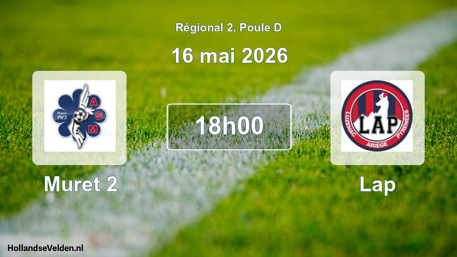Geplande wedstrijd: Muret 2 - Lap (16 mai 2026)