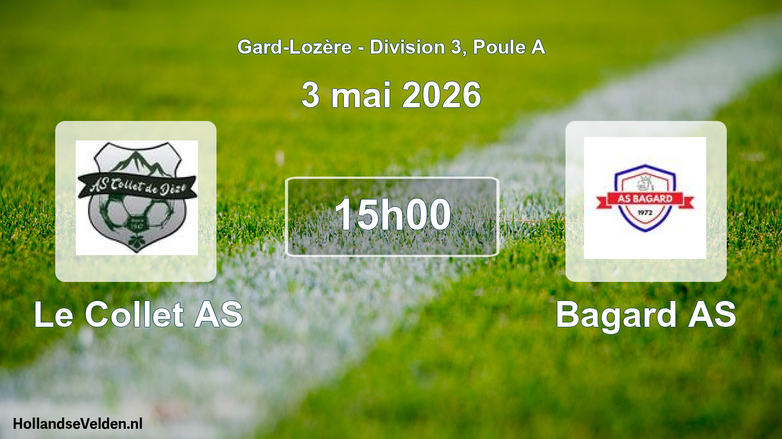 Match programmé: Le Collet AS - Bagard AS (3 mai 2026)
