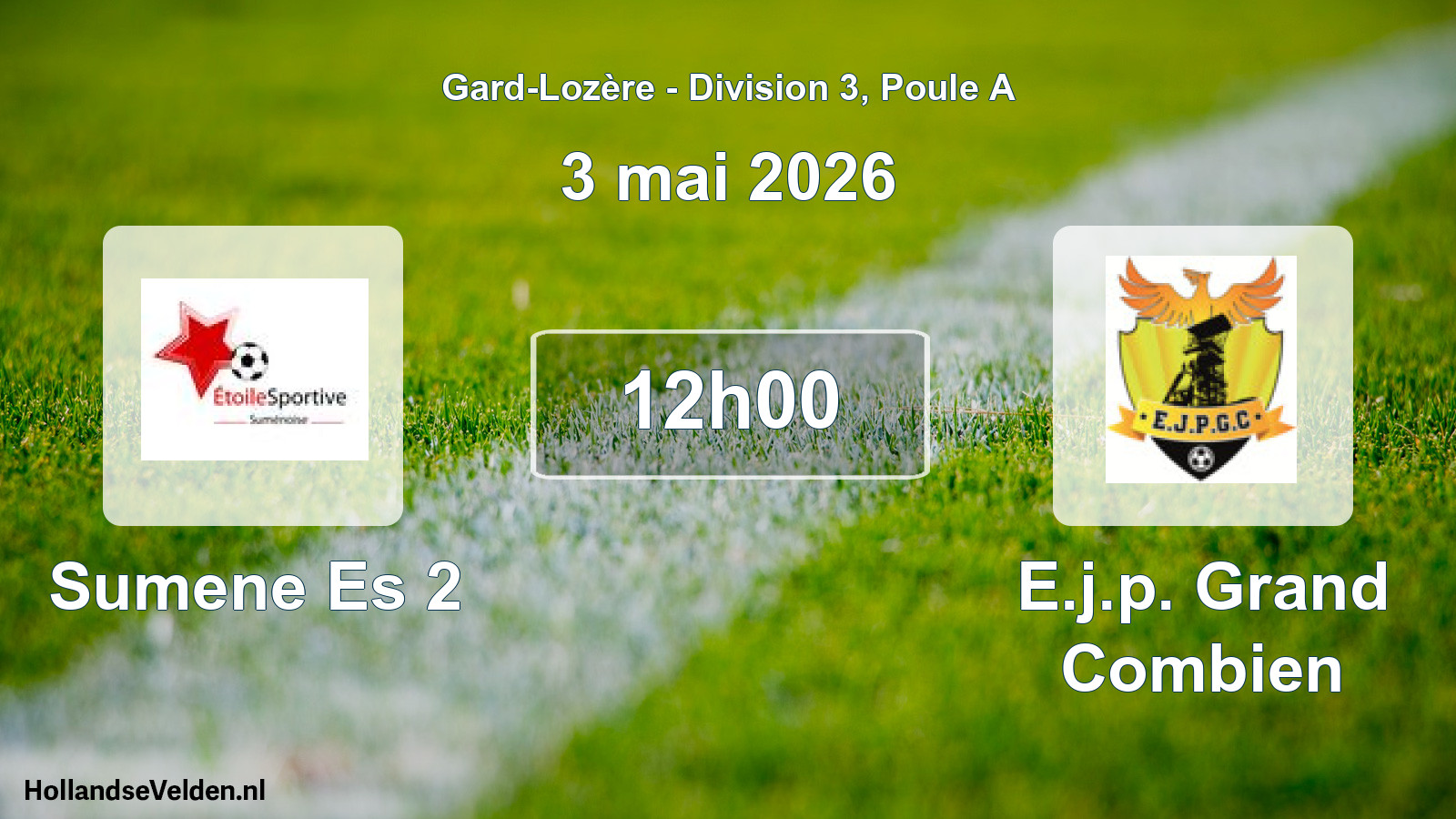 Match programmé: Sumene Es 2 - E.j.p. Grand Combien (3 mai 2026)