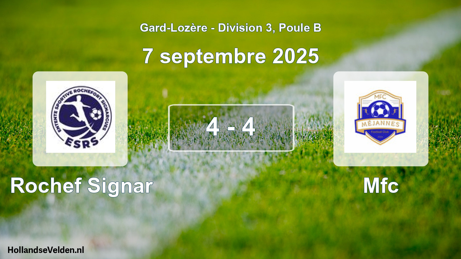 Match joué: Rochef Signar - Mfc 4 - 4 (7 septembre 2025)
