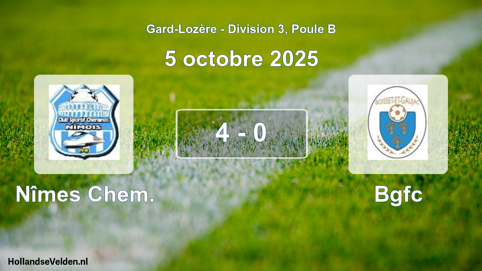 Total number of matches played: Nîmes Chem. - Bgfc 4 - 0 (5 October 2025)