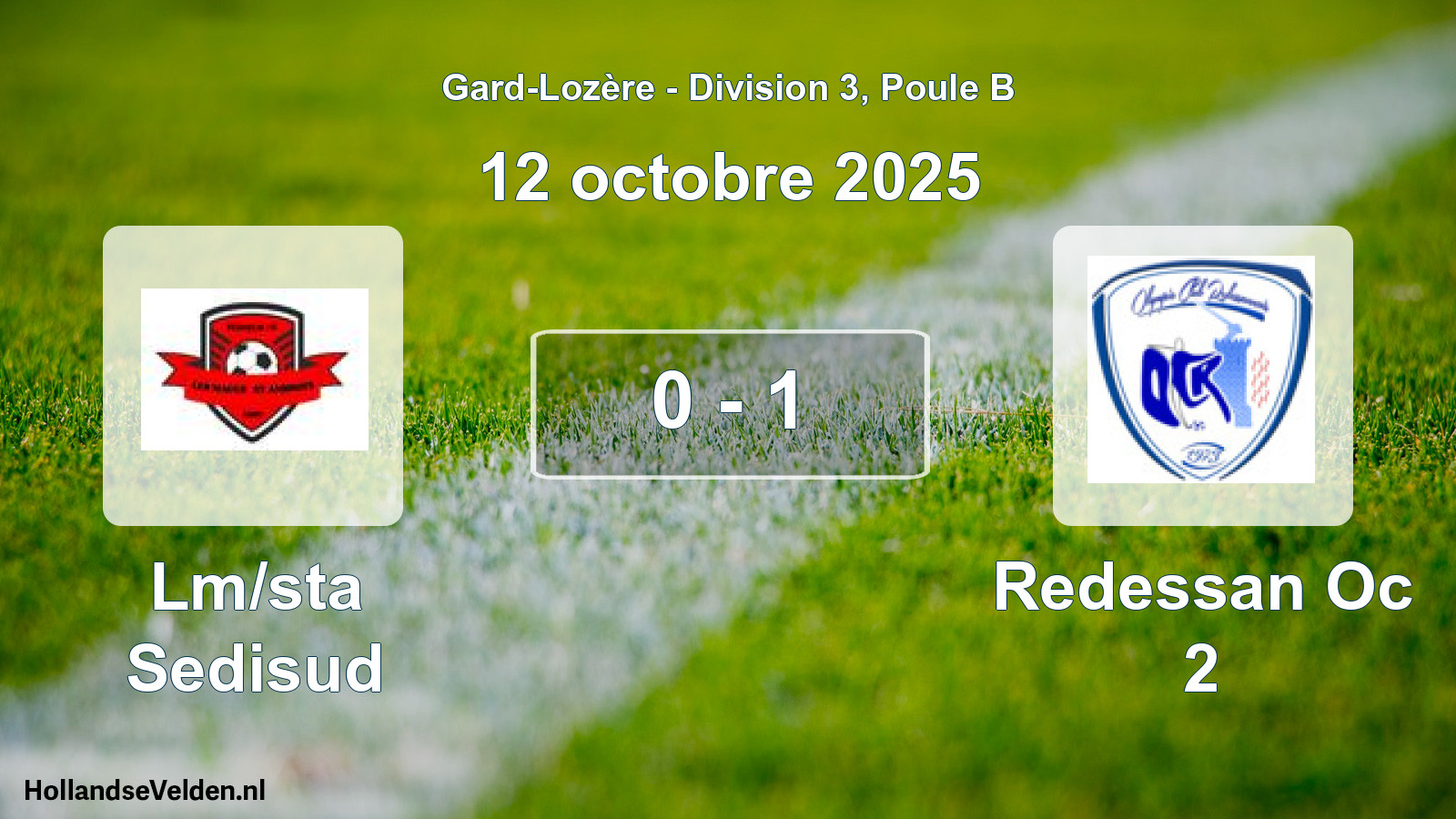 Match joué: Lm/sta Sedisud - Redessan Oc 2 0 - 1 (12 octobre 2025)