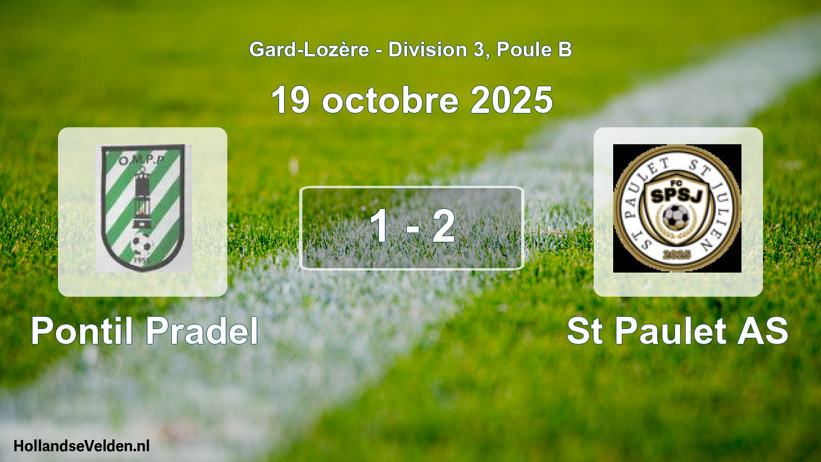 Gespeelde wedstrijd: Pontil Pradel - St Paulet AS 1 - 2 (19 oktober 2025)