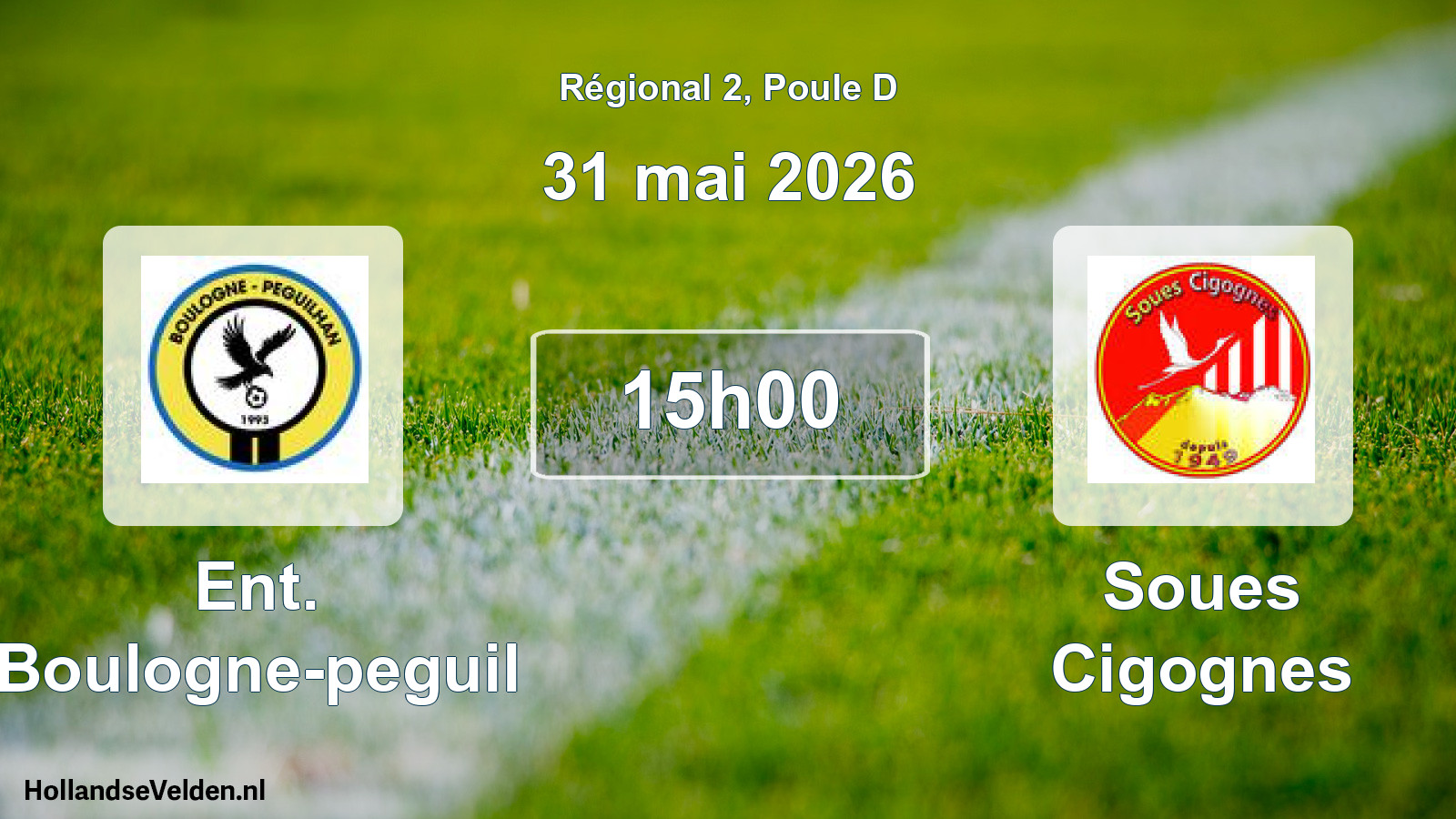 Geplande wedstrijd: Ent. Boulogne-peguil - Soues Cigognes (31 mei 2026)