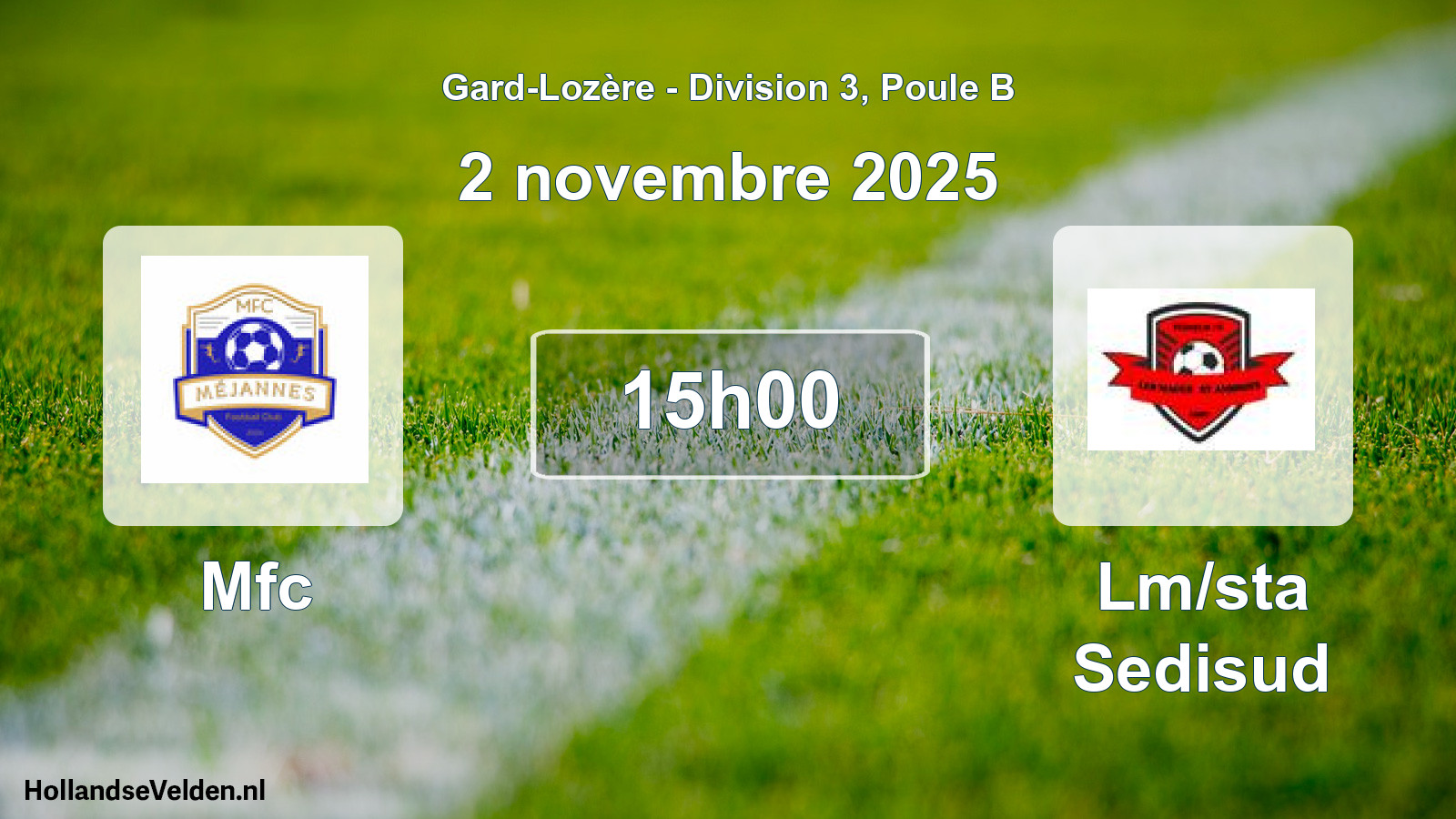 Match programmé: Mfc - Lm/sta Sedisud (2 novembre 2025)