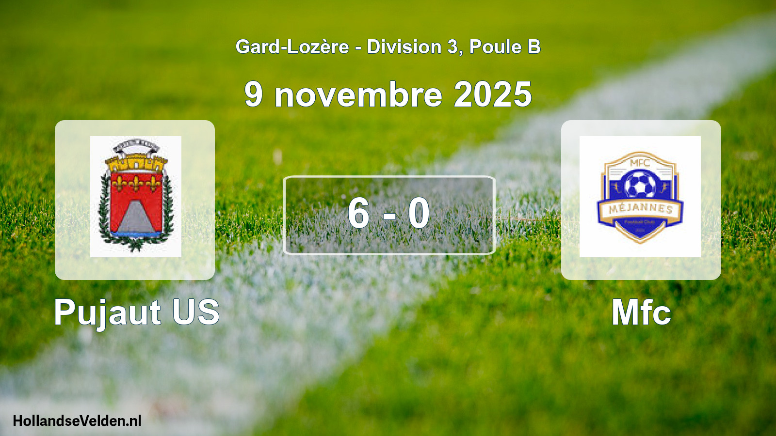 Match joué: Pujaut US - Mfc 6 - 0 (9 novembre 2025)