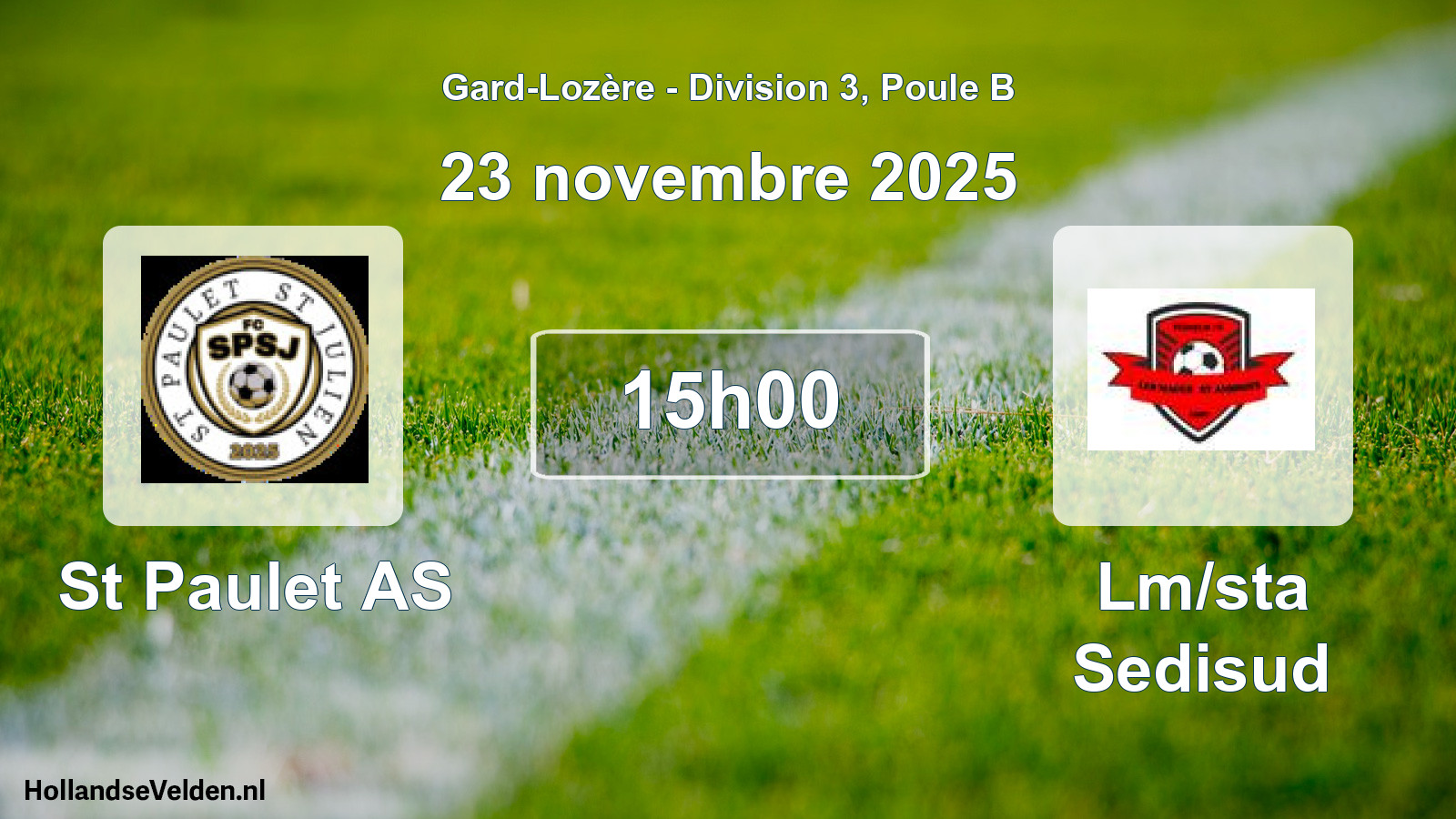 Match programmé: St Paulet AS - Lm/sta Sedisud (23 novembre 2025)