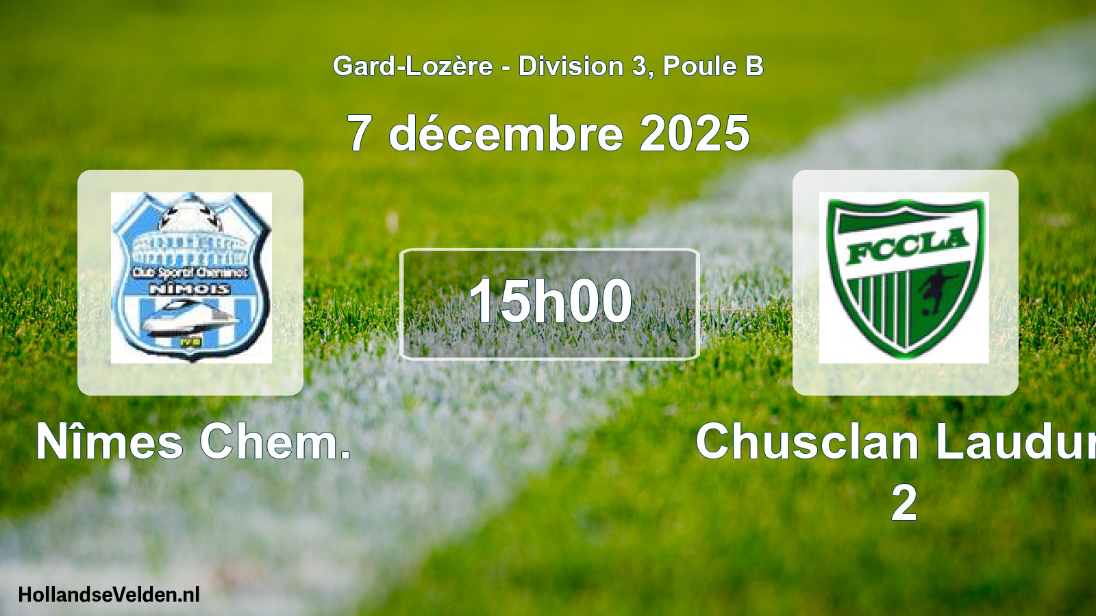 Match programmé: Nîmes Chem. - Chusclan Laudun 2 (7 décembre 2025)
