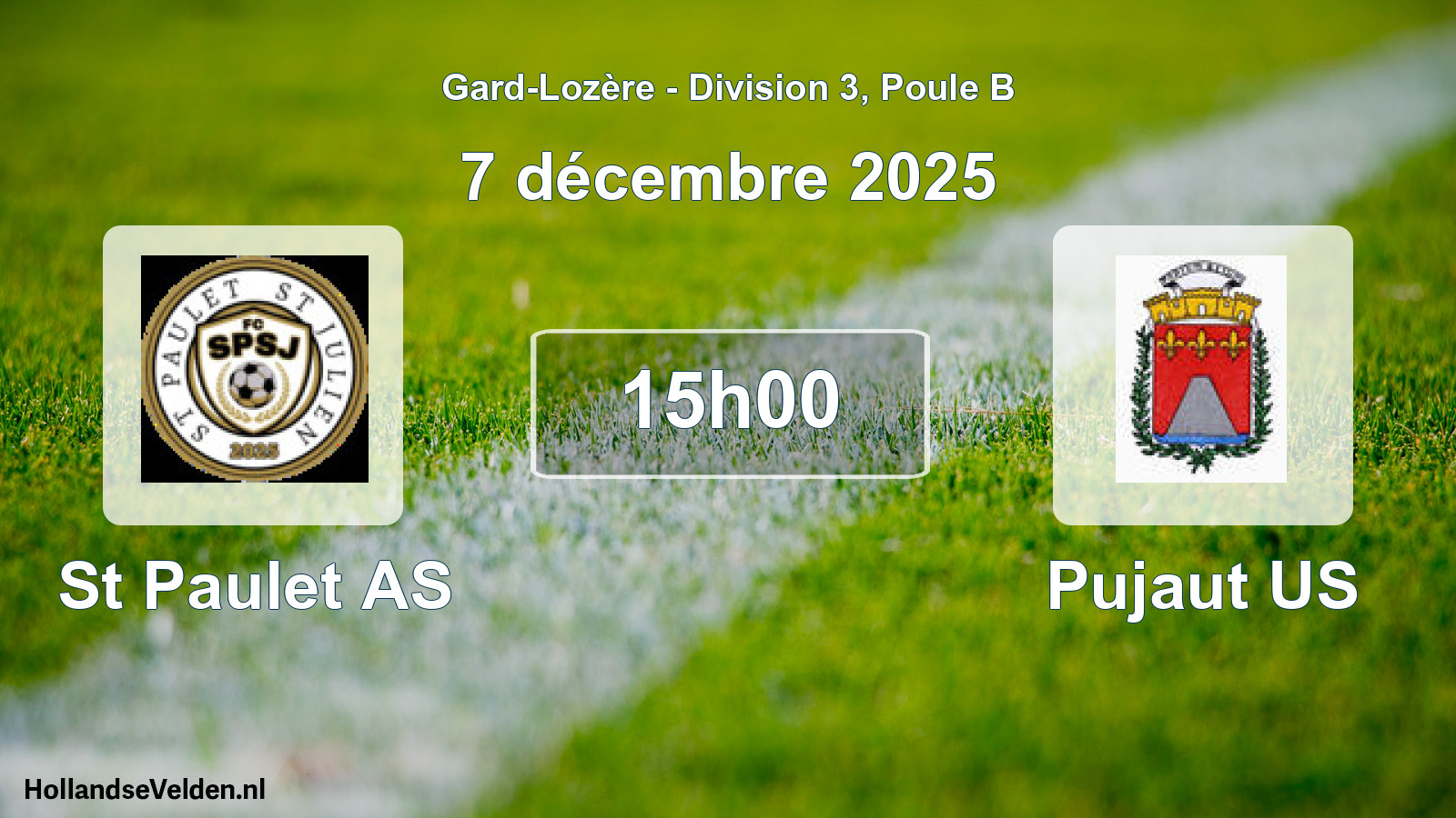 Match programmé: St Paulet AS - Pujaut US (7 décembre 2025)