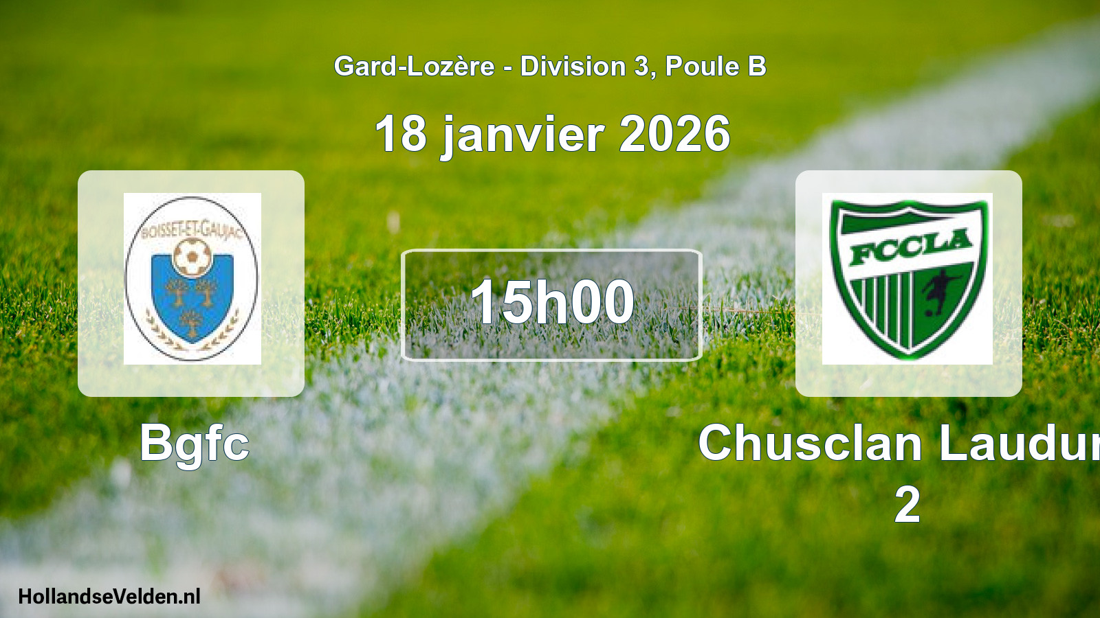 Scheduled Match: Bgfc - Chusclan Laudun 2 (18 January 2026)
