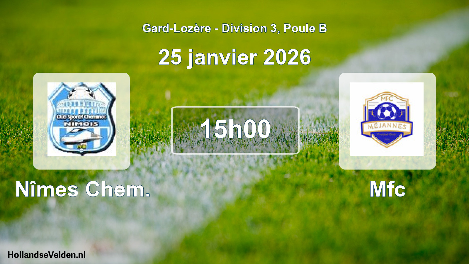 Scheduled Match: Nîmes Chem. - Mfc (25 January 2026)