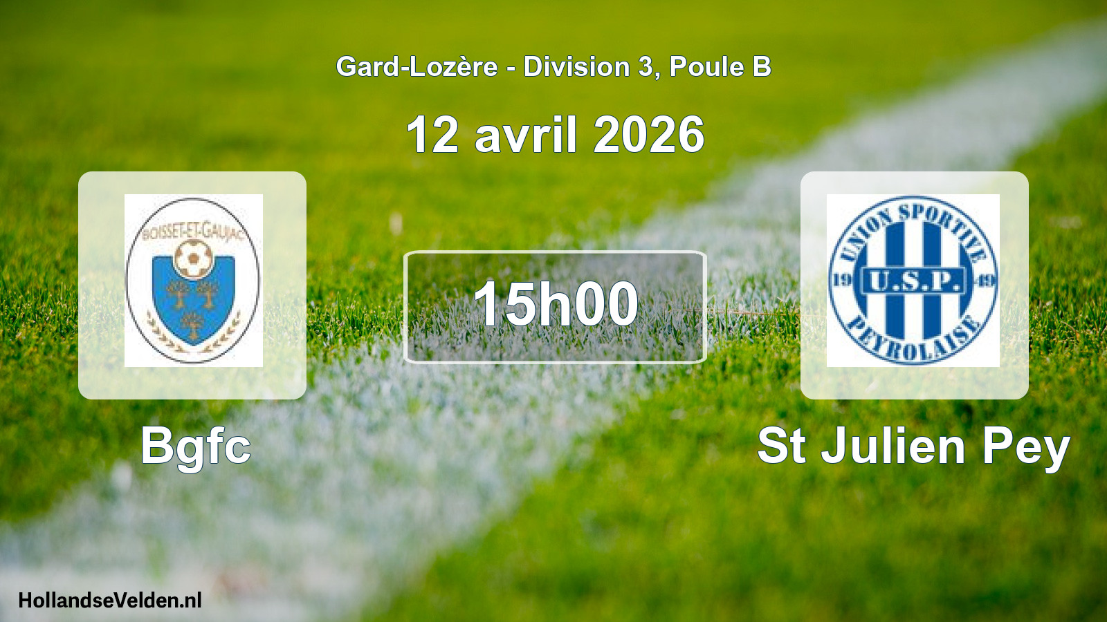 Match programmé: Bgfc - St Julien Pey (12 avril 2026)