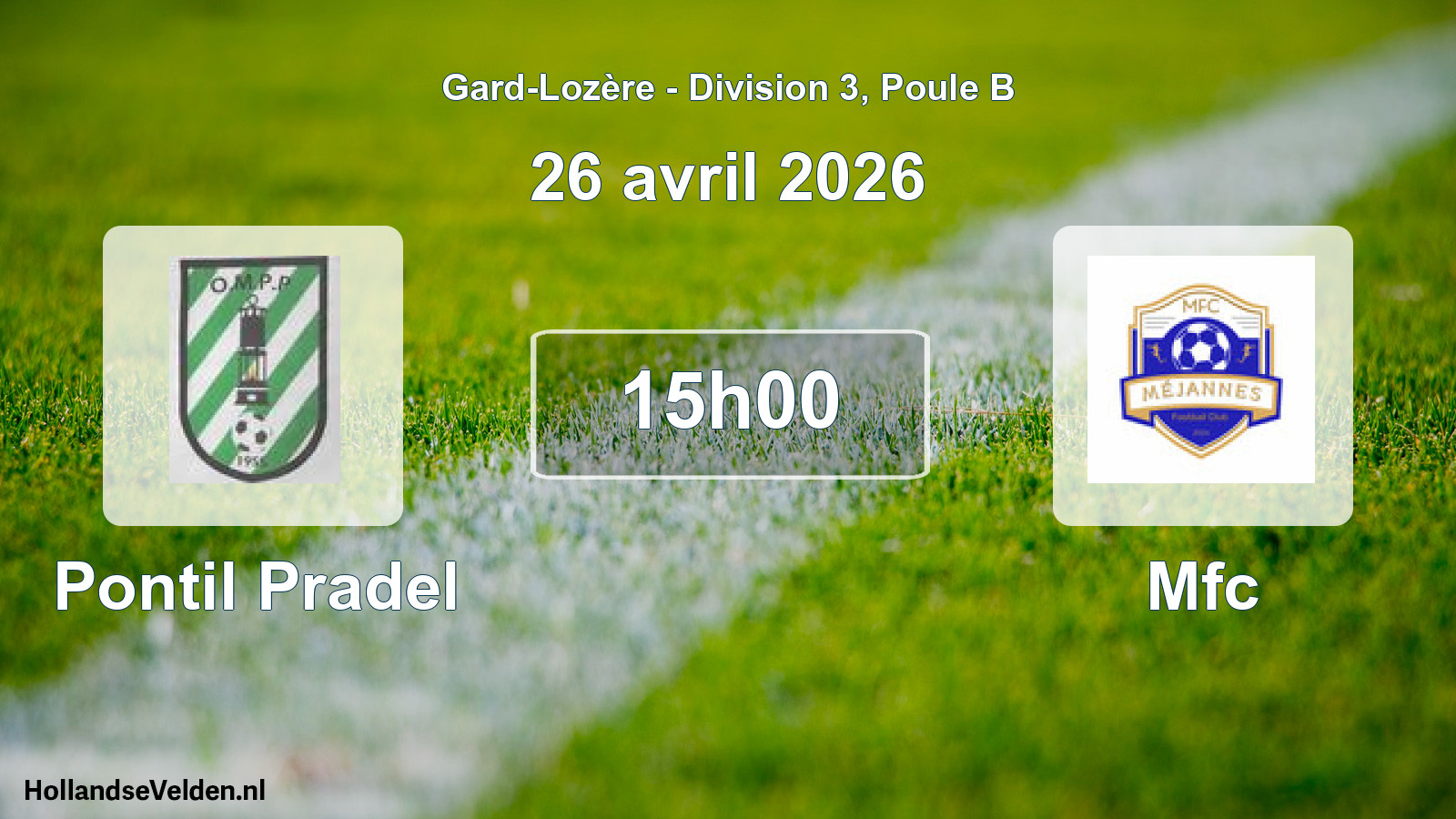 Match programmé: Pontil Pradel - Mfc (26 avril 2026)