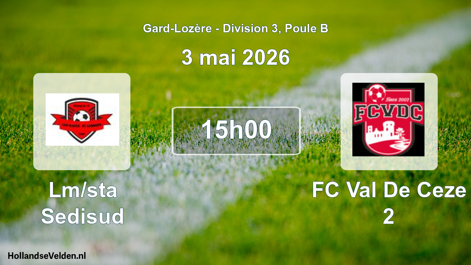 Geplande wedstrijd: Lm/sta Sedisud - FC Val De Ceze 2 (3 mei 2026)