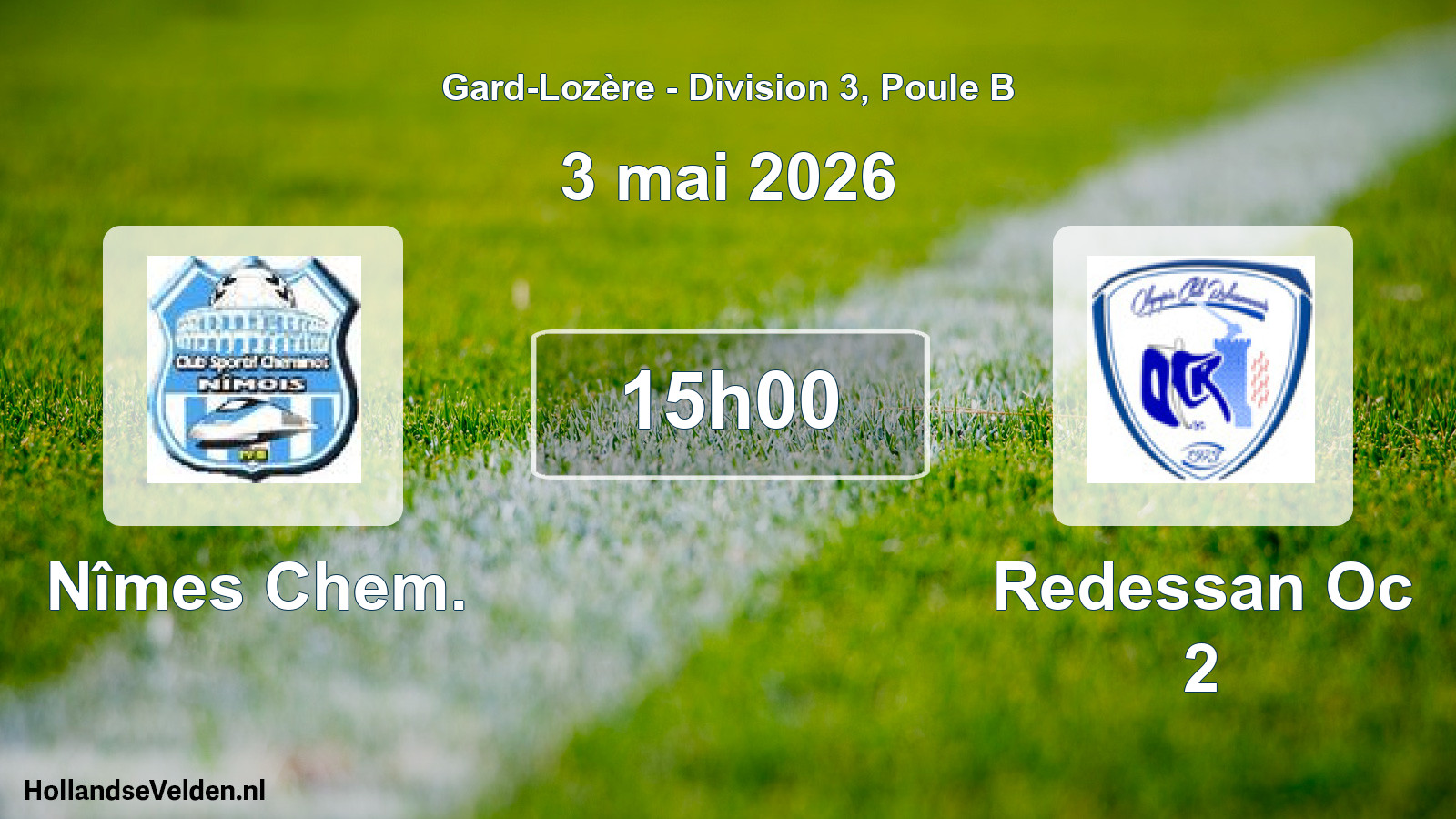 Match programmé: Nîmes Chem. - Redessan Oc 2 (3 mai 2026)