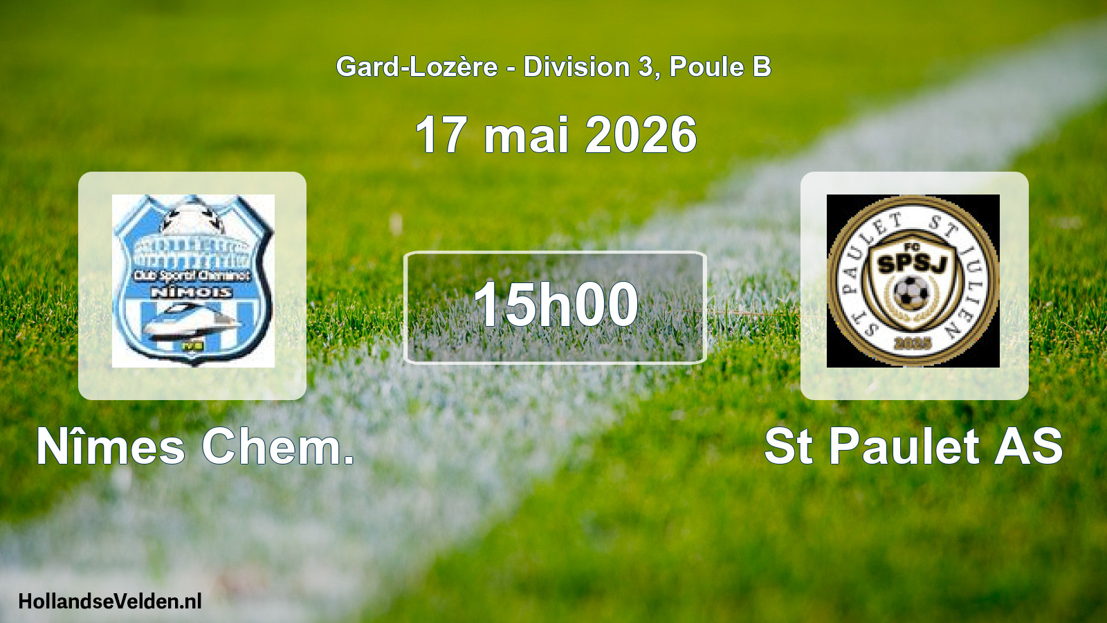Match programmé: Nîmes Chem. - St Paulet AS (17 mai 2026)