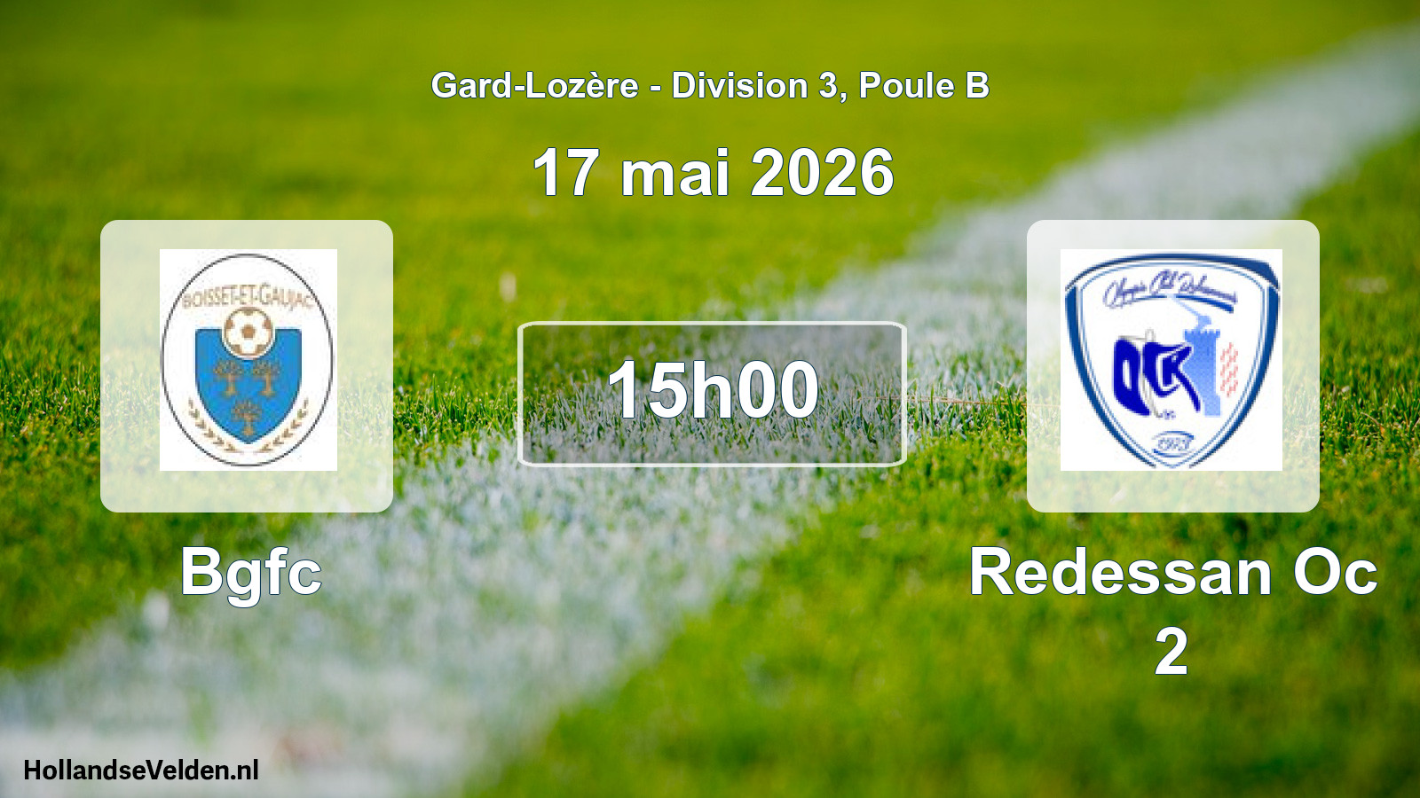 Geplande wedstrijd: Bgfc - Redessan Oc 2 (17 mei 2026)