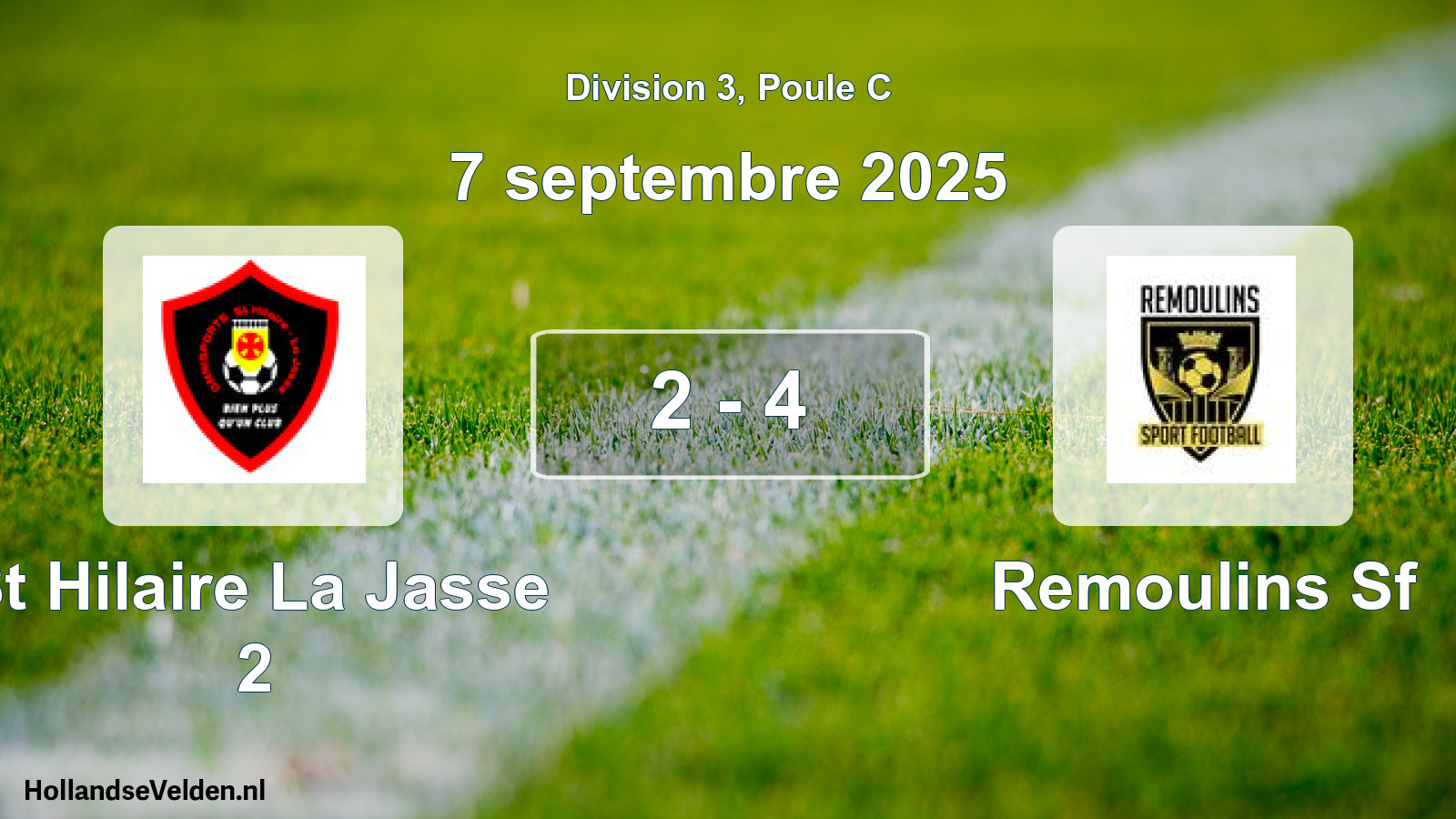 Match joué: St Hilaire La Jasse 2 - Remoulins Sf 2 - 4 (7 septembre 2025)