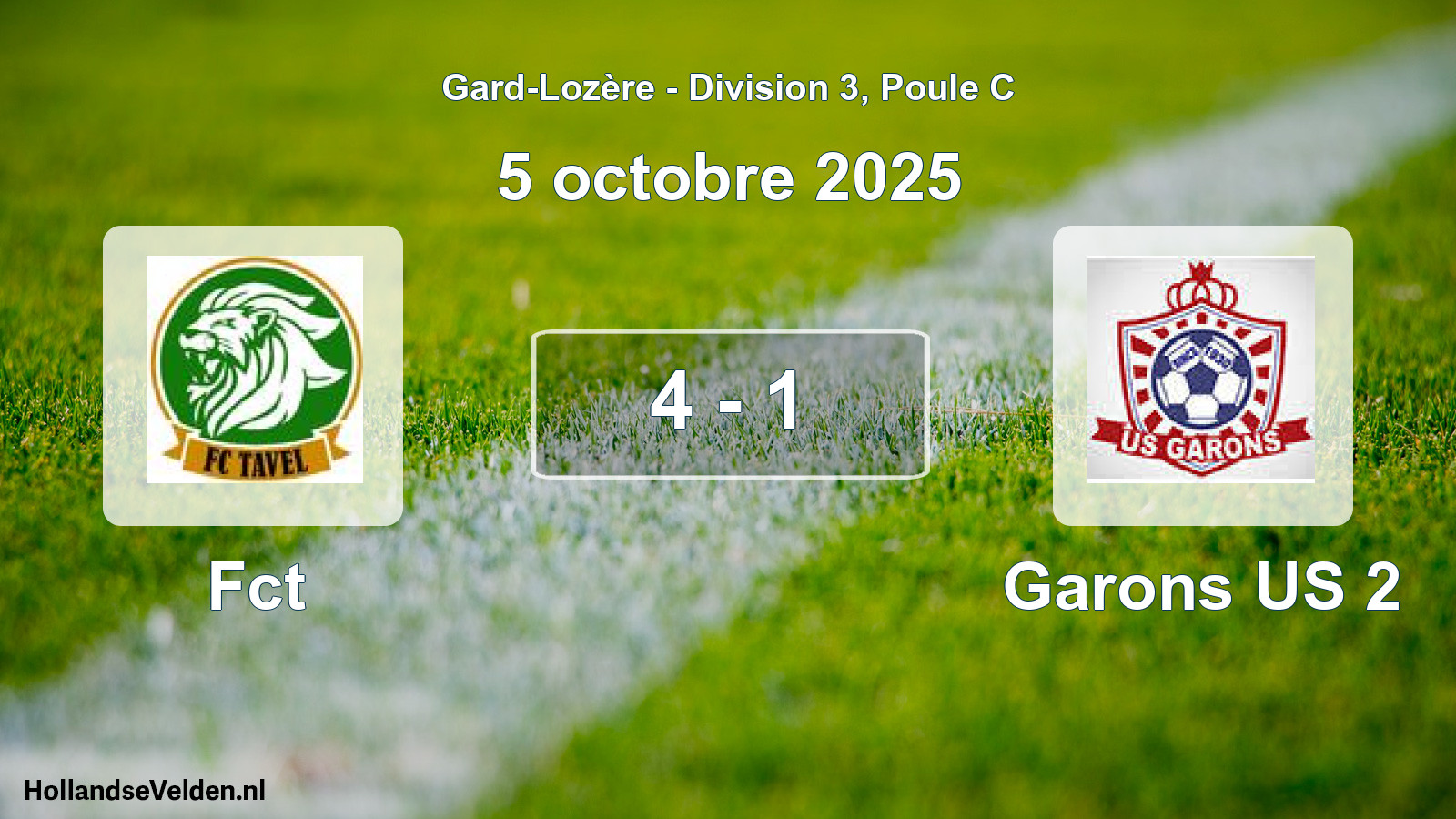 Match joué: Fct - Garons US 2 4 - 1 (5 octobre 2025)